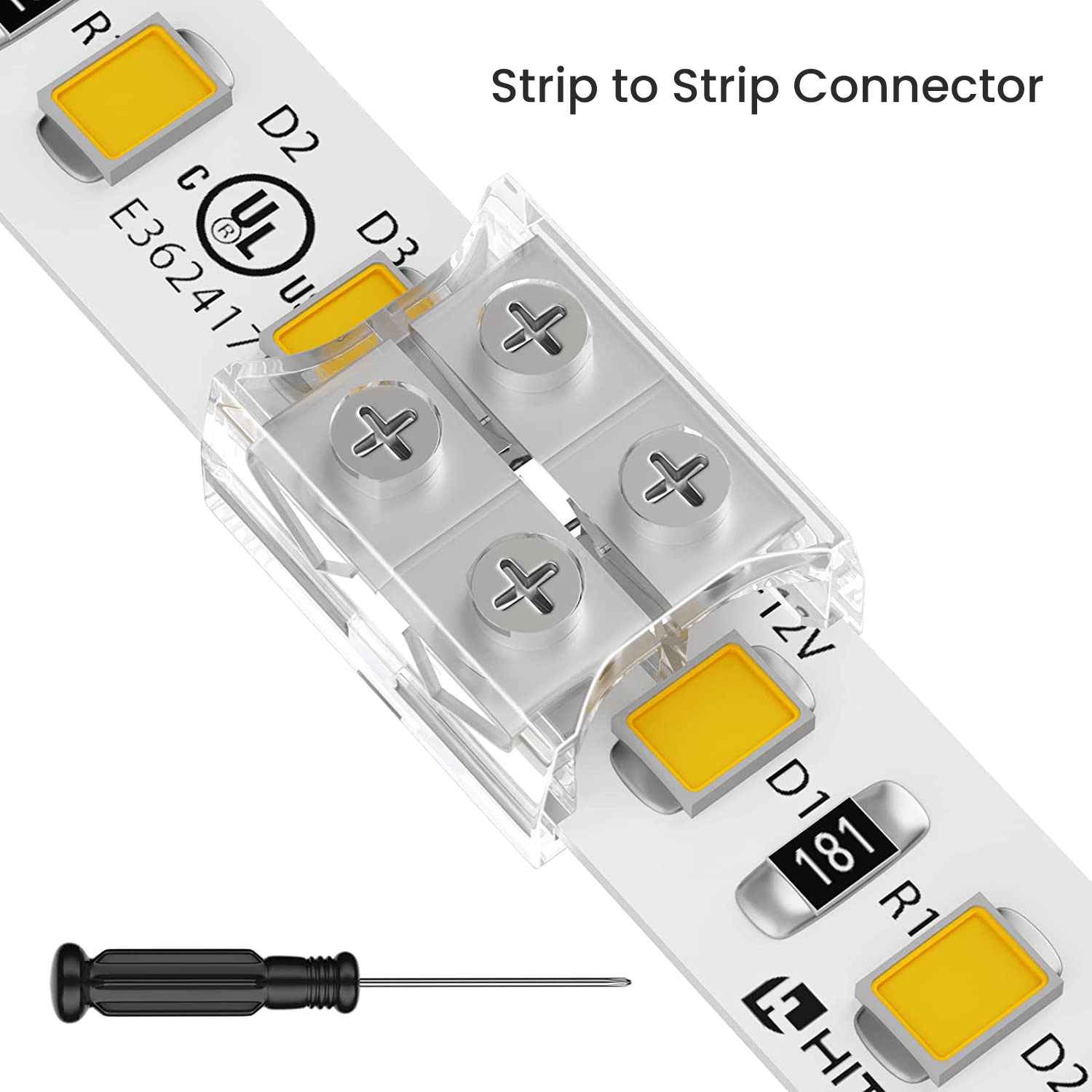 10mm 2 Pin Solderless Transparent Terminal Block LED Light Strip Conne