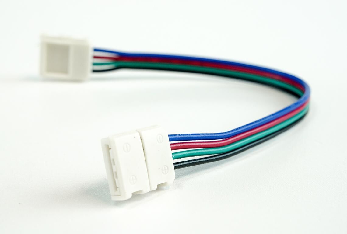 HitLights LED Light Strip Connectors and Accessories 10mm (5050) Solderless LED Light Strip Connectors and Extensions : RGB Multicolor - 6 Inch Any Angle (12 Pack)