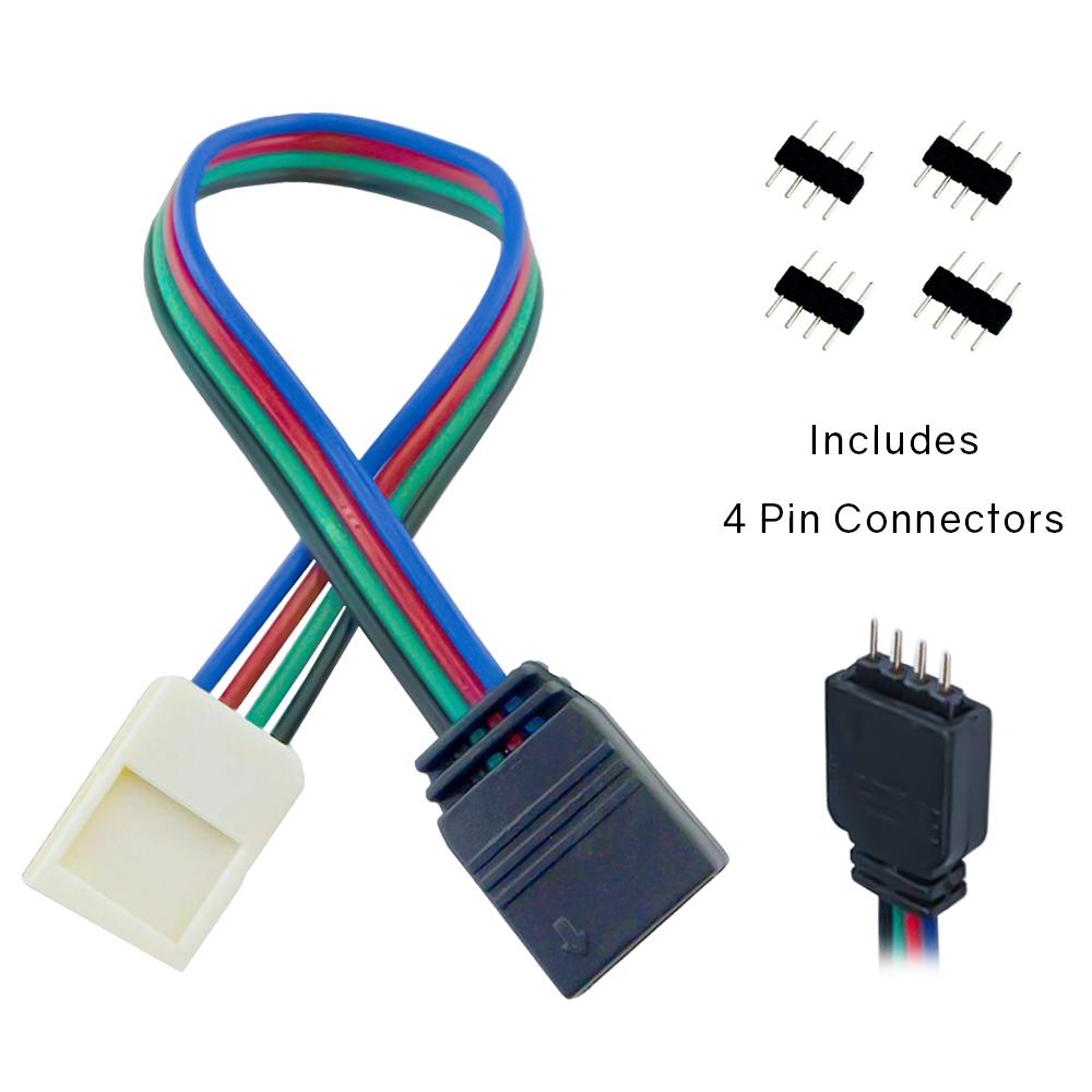 10mm (5050) Solderless LED Light Strip Connectors and Extensions : RGB