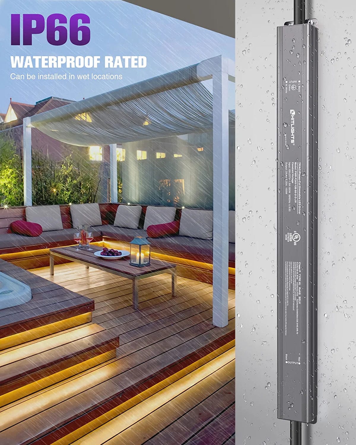 HitLights 150 Watt S-Series Dimmable Driver (Electronic, UL) - 24 Volt