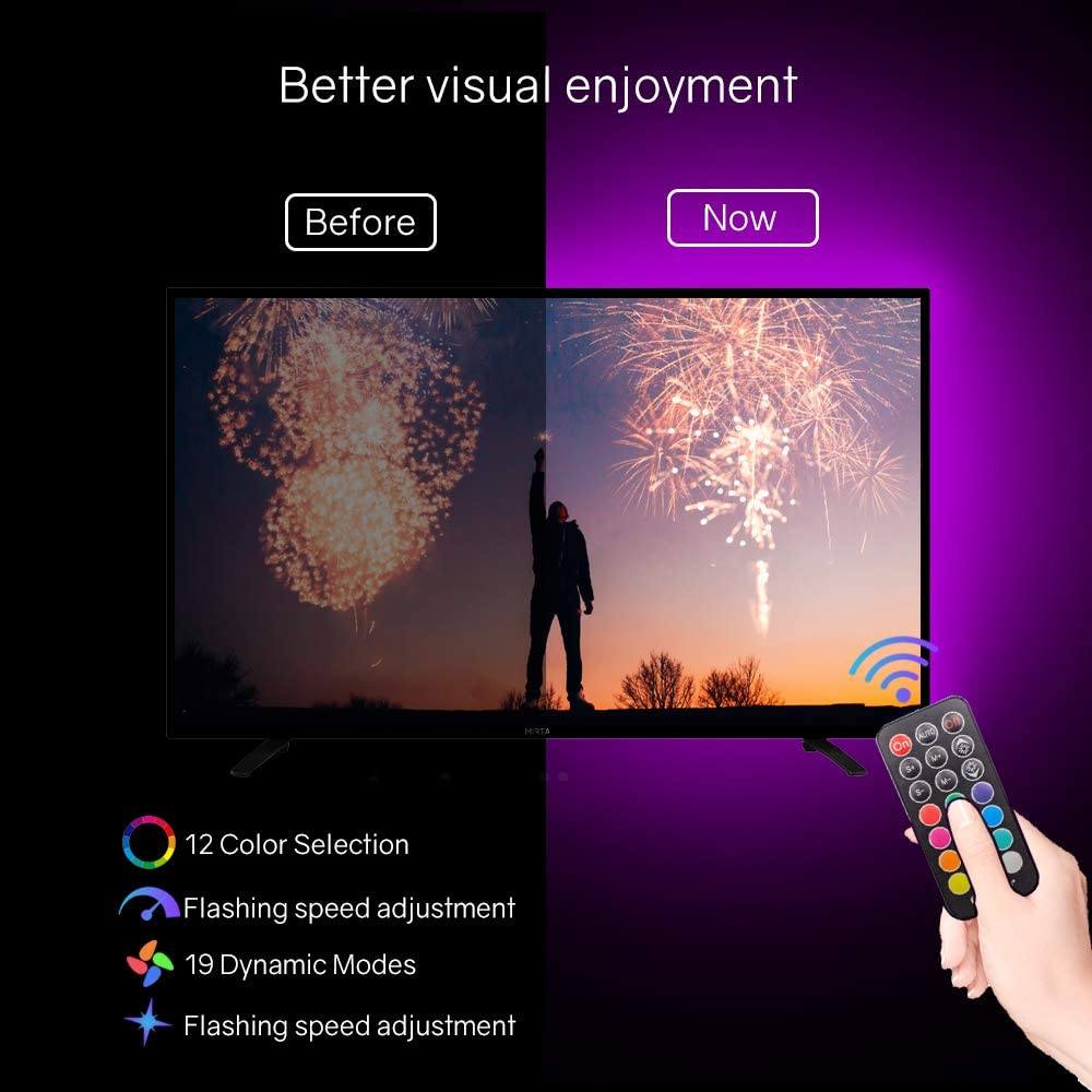 HitLights Multicolor RGB LED Light Strips 3 Pre-Cut 12Inch/36Inch Eclipse Kit LED Strip Lights