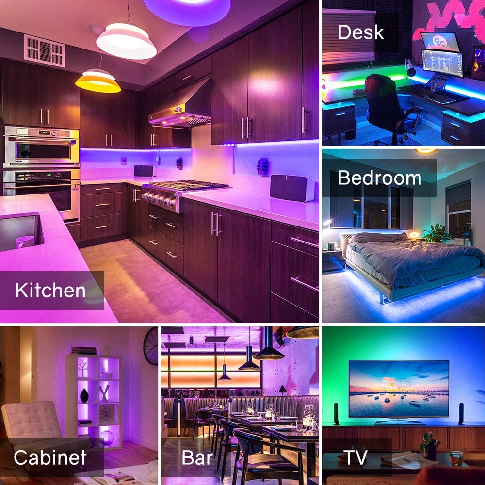 HitLights Amazon Tools & Home Improvement 32.8ft LED Strip Lights, HitLights 5050 RGB Color Changing