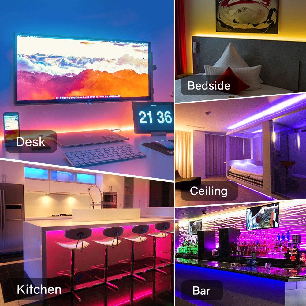 HitLights Amazon Tools & Home Improvement 32.8ft LED Strip Lights, HitLights 5050 RGB Color Changing