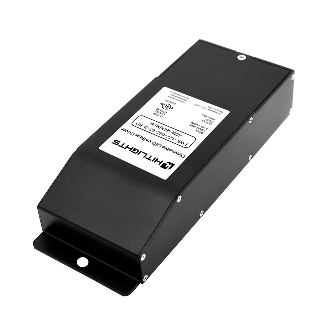 HitLights LED Light Strip Power Supplies and Batteries 40 Watt EK-Series Dimmable Driver (Knockout version), Waterproof (Electronic, UL-Listed) - 12 Volt