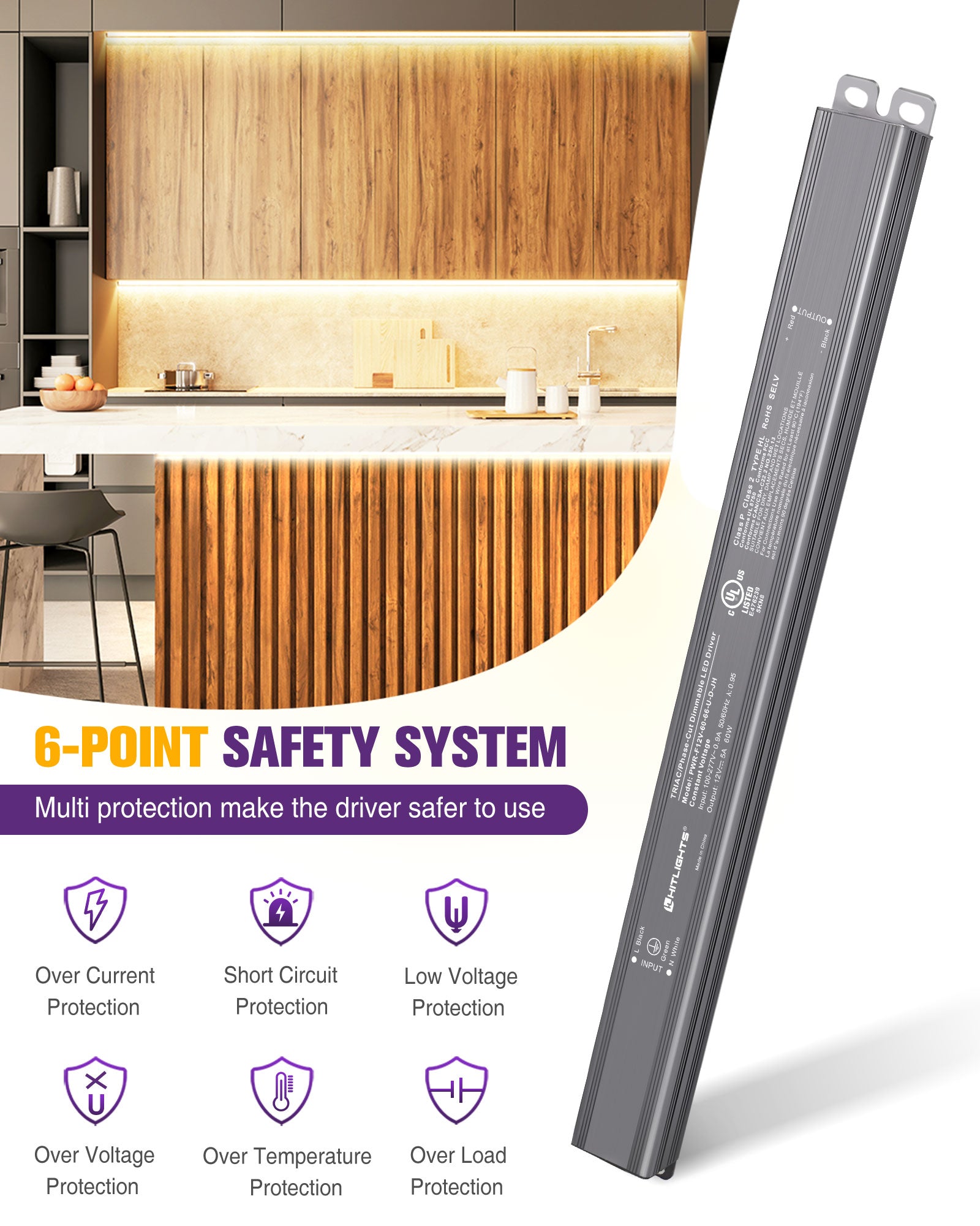 60 Watt S-Series Dimmable Driver (Electronic, UL Listed) Waterproof - 12V