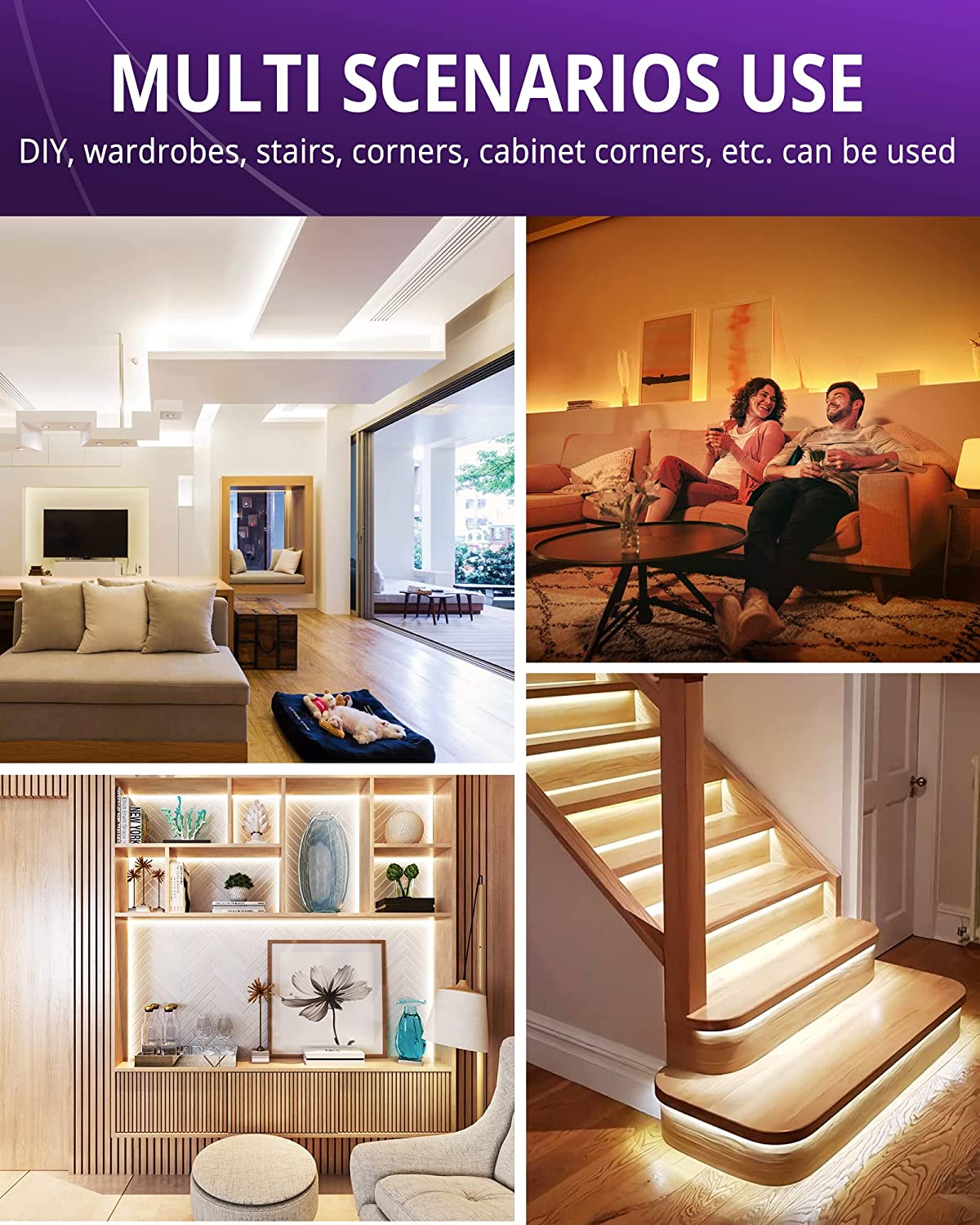 HitLights 6 Inch Any Angle (10 Pack) 2Pin 10mm Solderless LED Light Strip Connector : Single Color