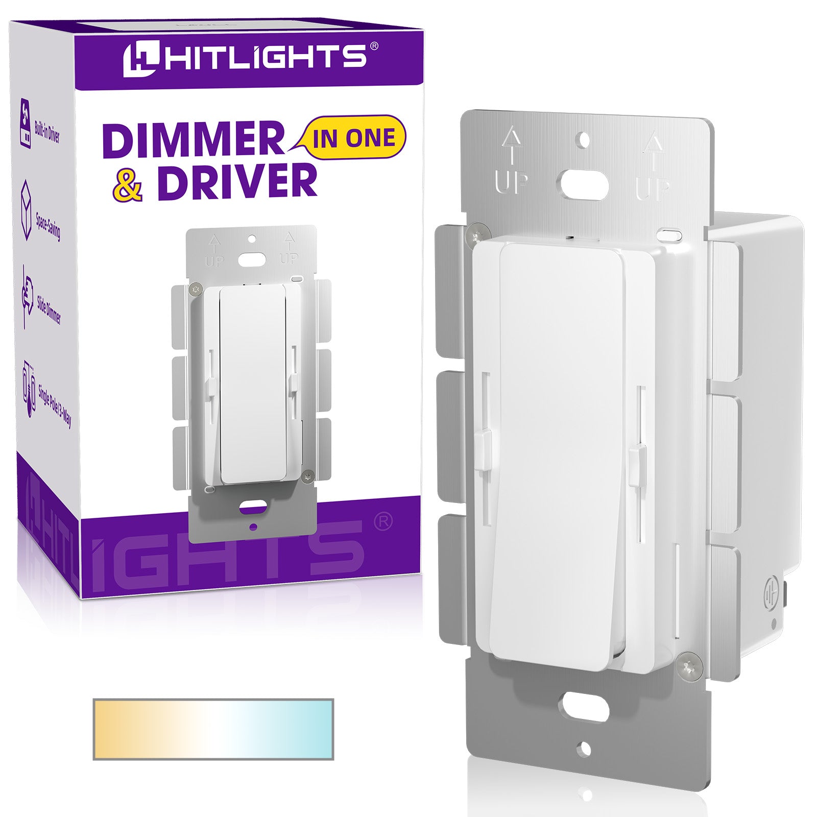 24 Volt EZDim® Pro CCT Dimmer & Driver Switch - 96Watt
