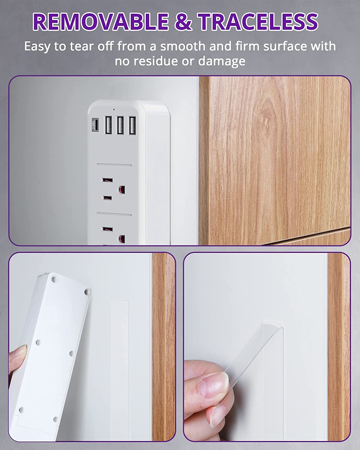 HitLights Double Sided Tape Heavy Duty, Clear Removable Mounting Tape (155in x 1in)