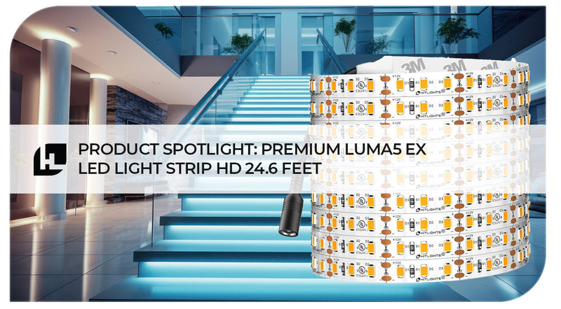 Premium Luma5 EX LED Light Strip, Single Color (UL-Listed) 24.6 Feet - High Density [IP-30]