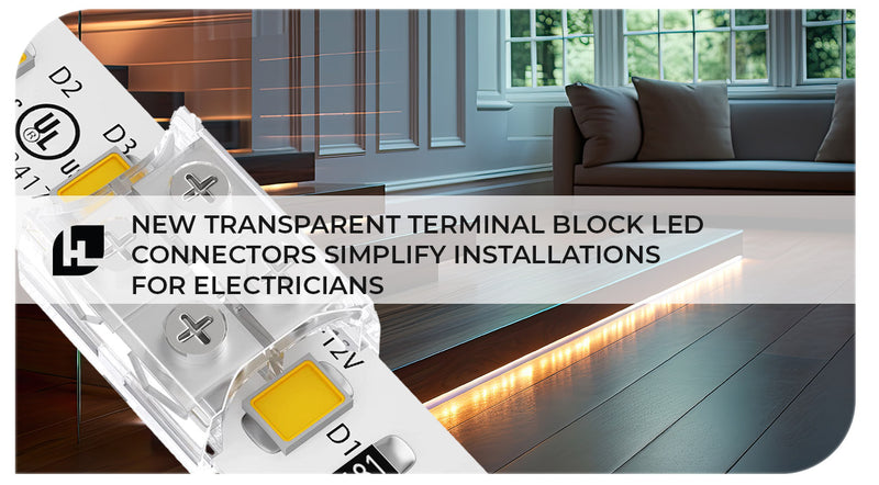 Transparent Terminal Block 2 Pin 10mm Solderless LED Tape Light Connector