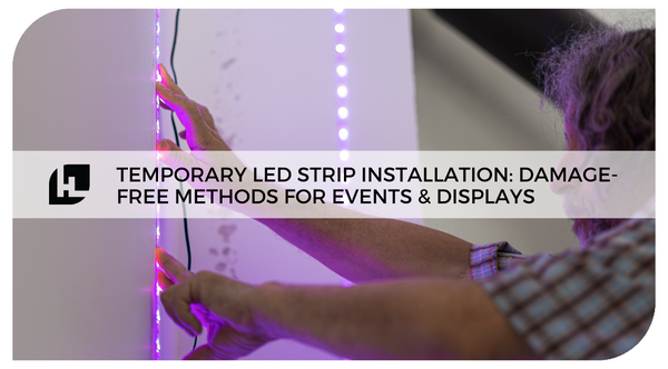 Temporary LED strip lights installation