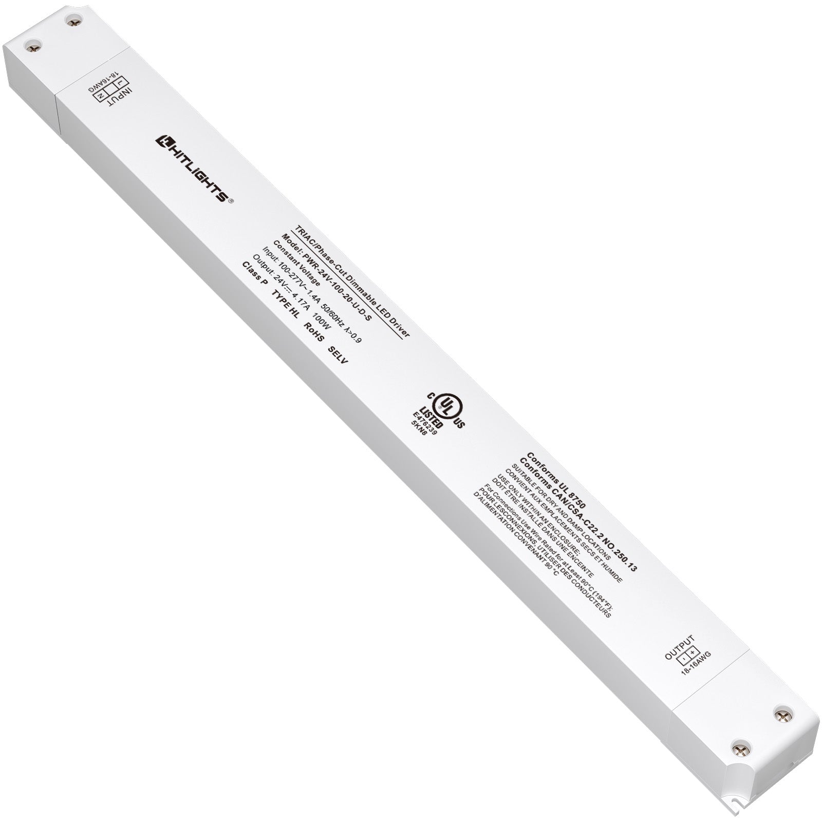 24V LED Dimmable Driver 100W Slim UL Listed Class 2