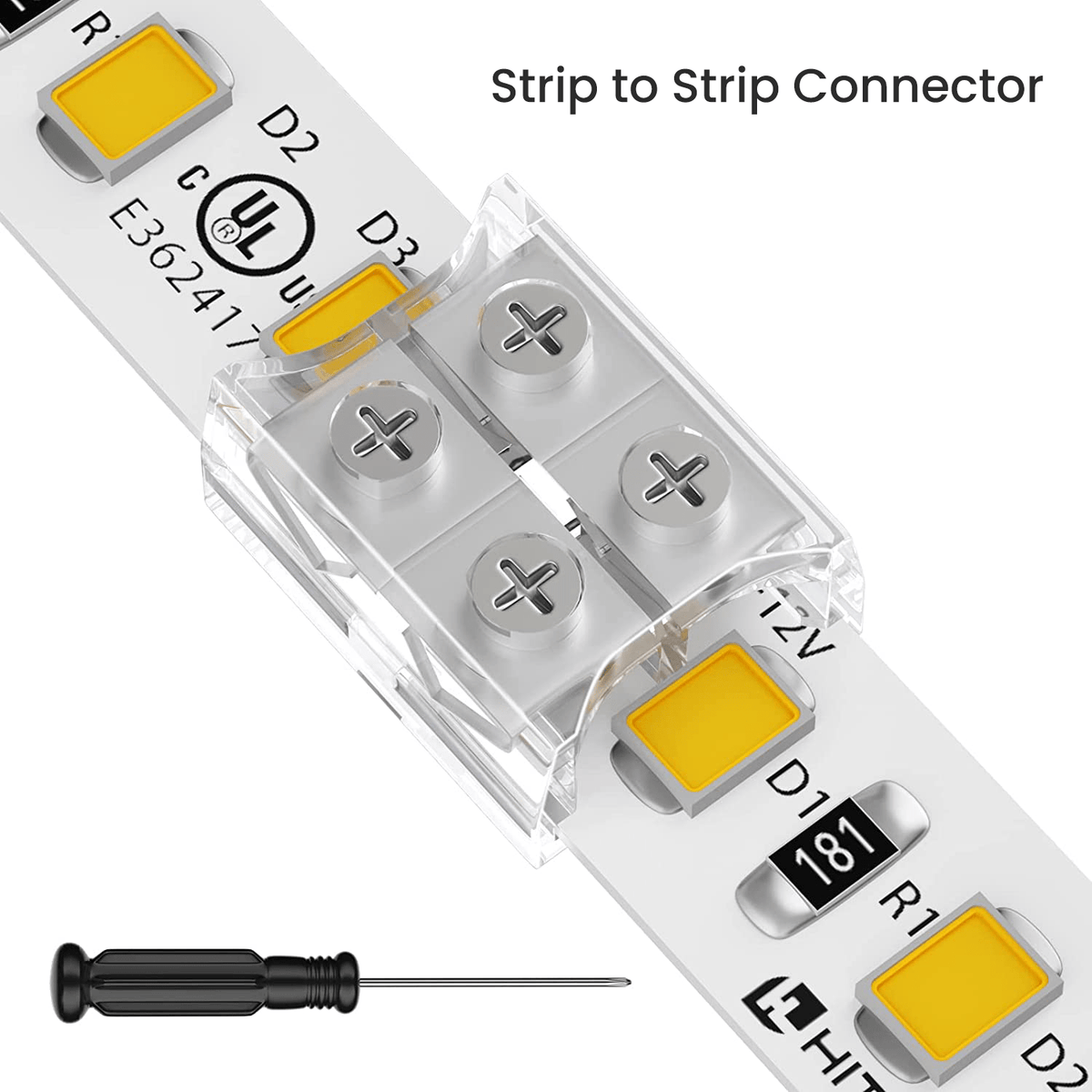 Led Strip Block 10mm 2 Pin Solderless Transparent Terminal Block LED Light Strip Conne