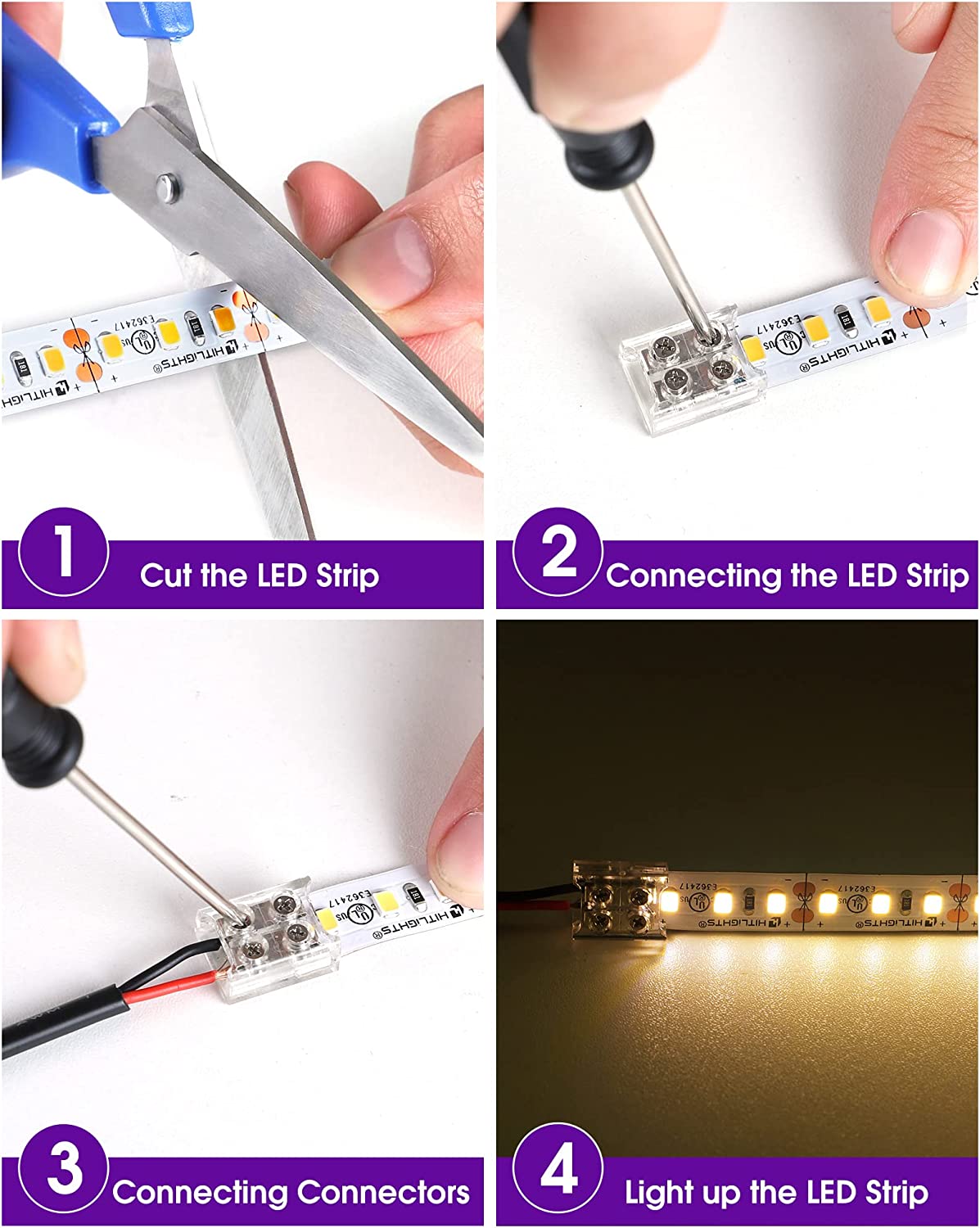 COB LED Strip Connector -4PCS 2pin L Shape Corner Connectors 5PCS...