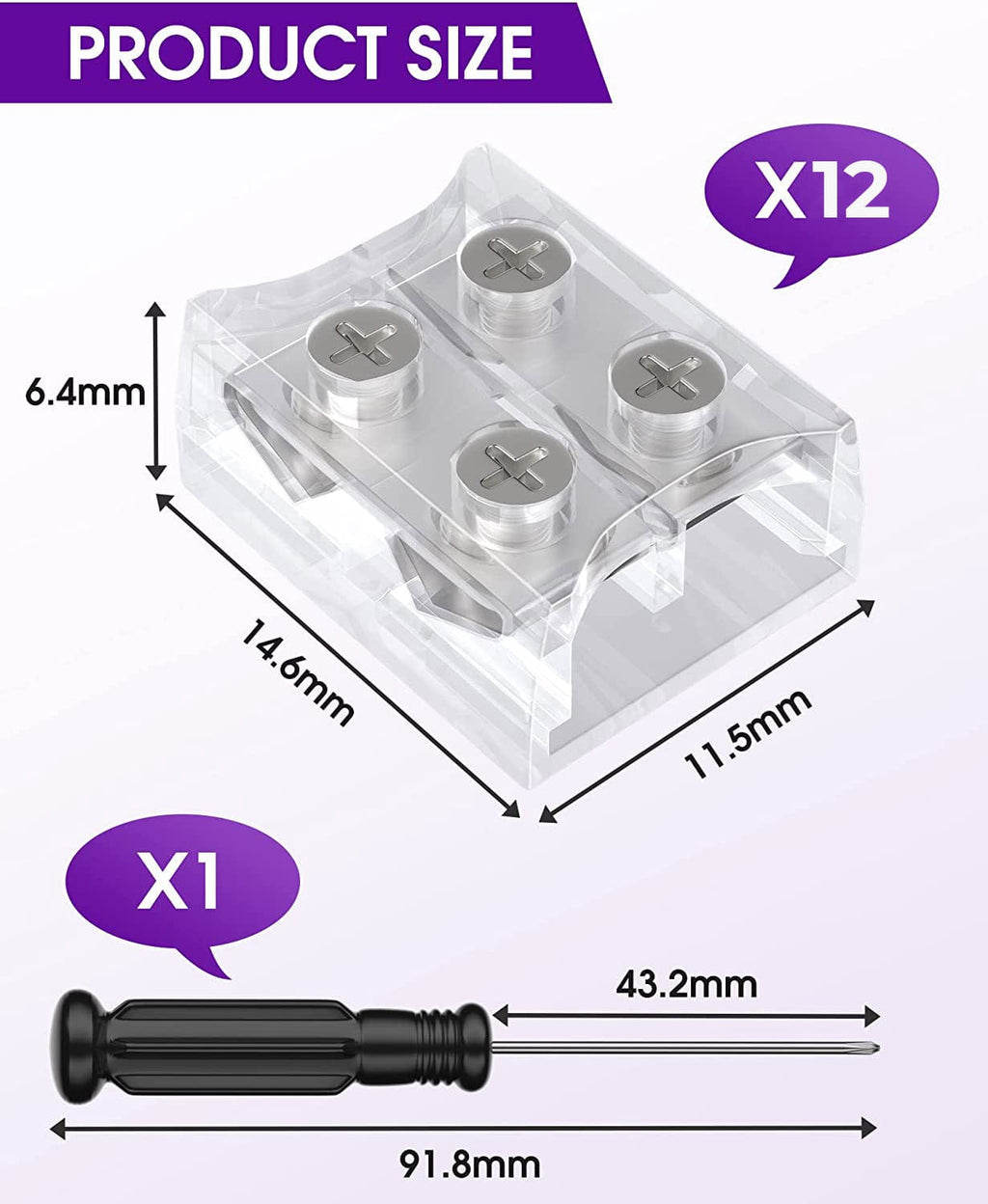 Led Strip Block 10mm 2 Pin Solderless Transparent Terminal Block LED Light Strip Conne