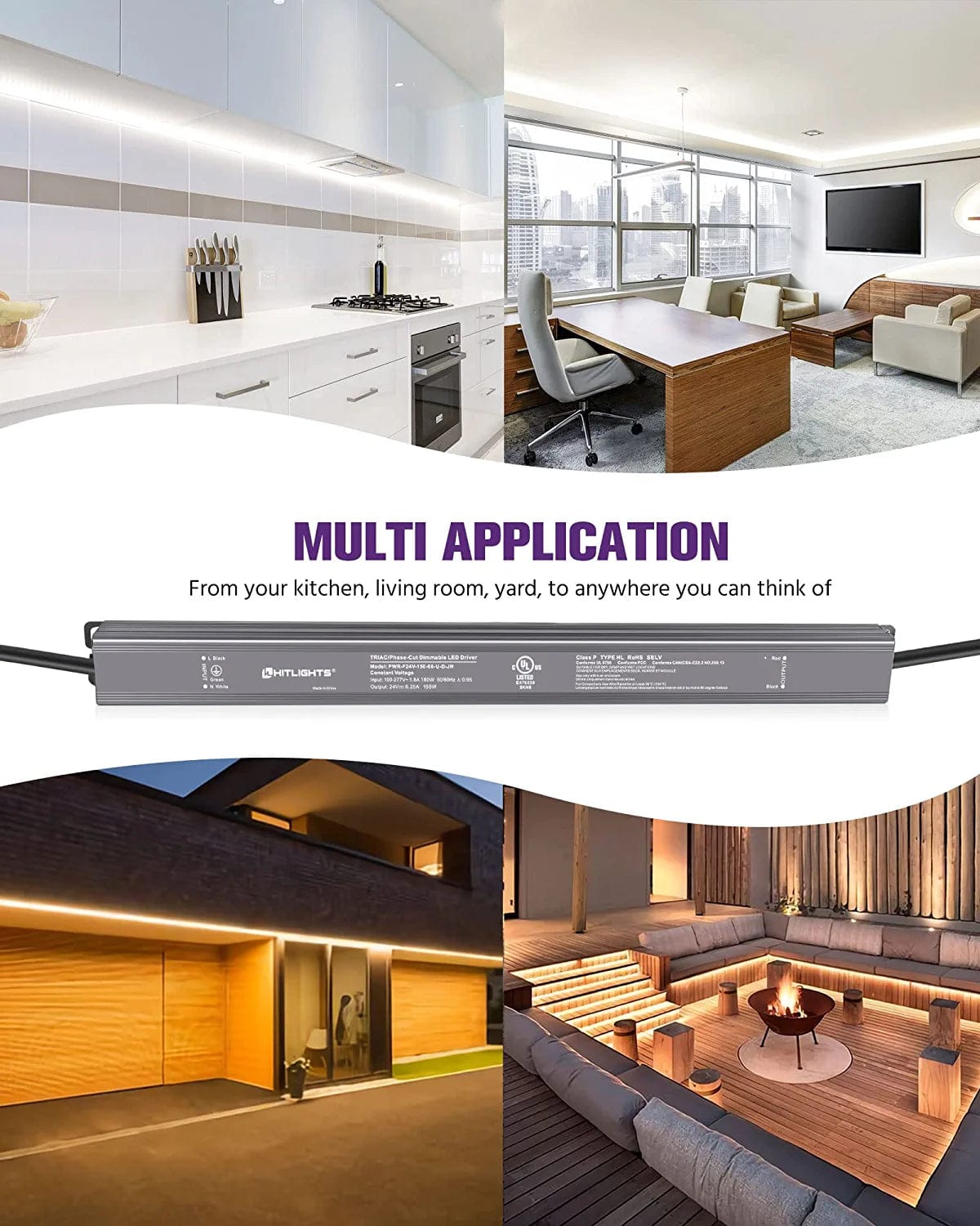 HitLights 150 Watt S-Series Dimmable Driver (Electronic, UL) - 24 Volt