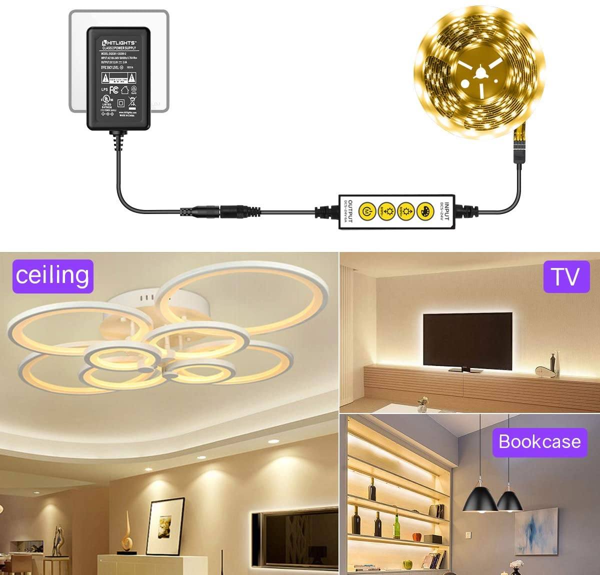 HitLights LED Light Strip Power Supplies and Batteries 24 Watt DC Power Supply (UL-Listed) - 12 Volt