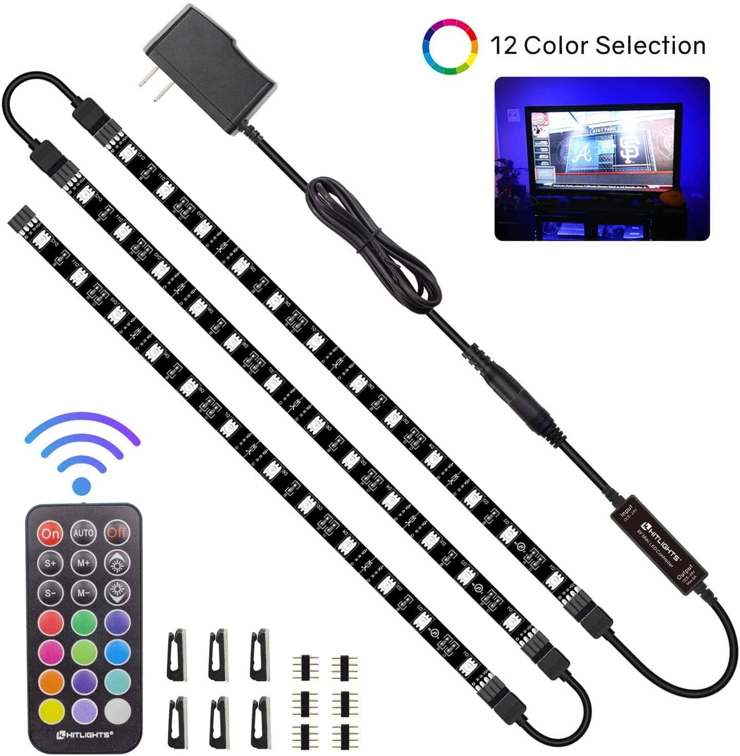 HitLights Multicolor RGB LED Light Strips 3 Pre-Cut 12Inch/36Inch Eclipse Kit LED Strip Lights