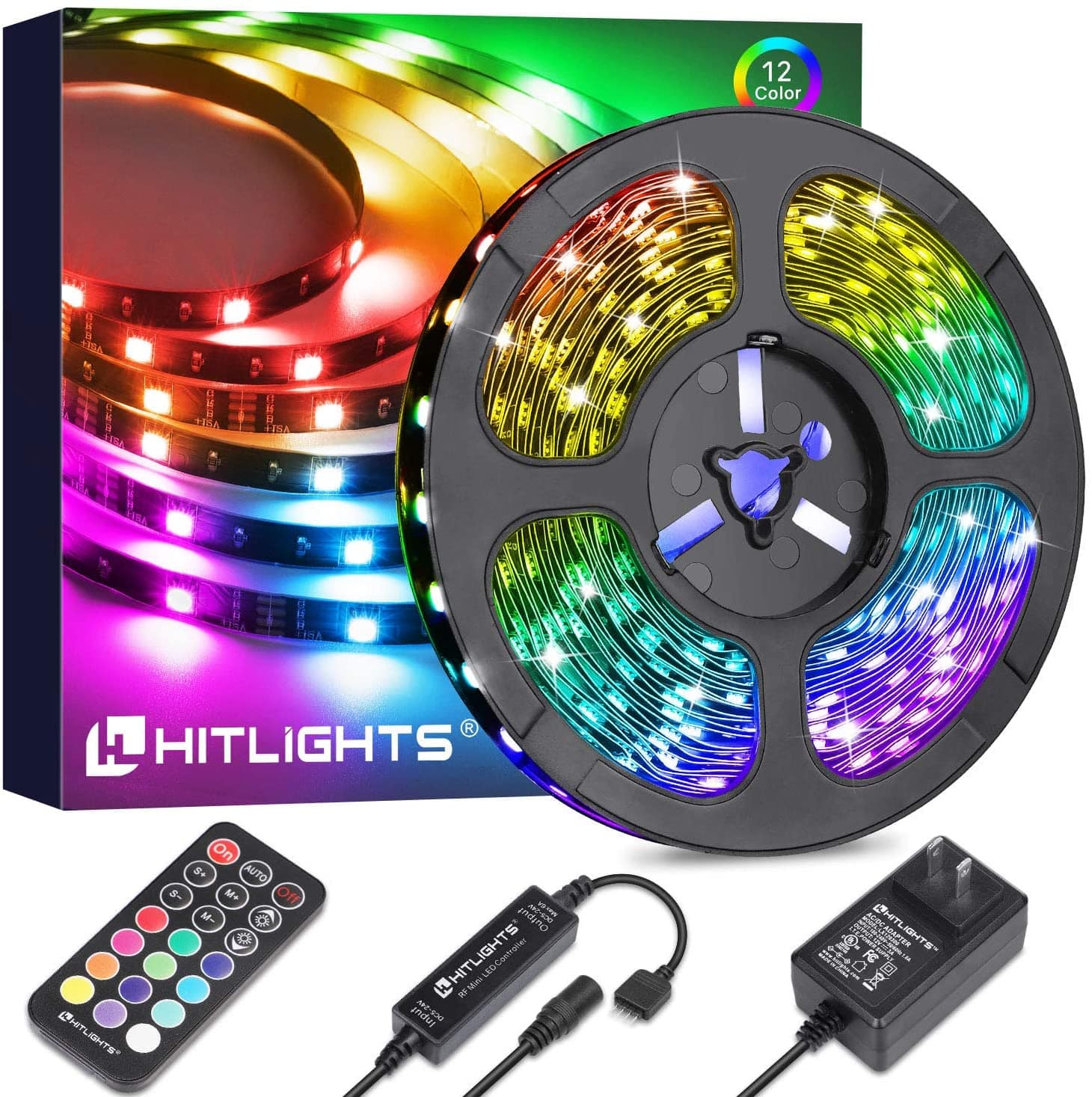 Small Color Changing Led 32.8ft LED Strip Lights, HitLights 5050 RGB Color Changing