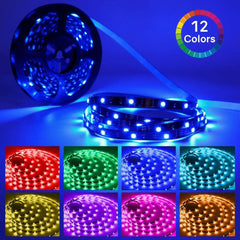 LED Strip Lights, HitLights Weatherproof 4 Pre-Cut 12Inch/48Inch RGB LED  Strips Kit, Flexible Color Changing SMD 5050 LED Accent Kit with RF Remote,  UL-Listed 15W Power Supply and Connectors 