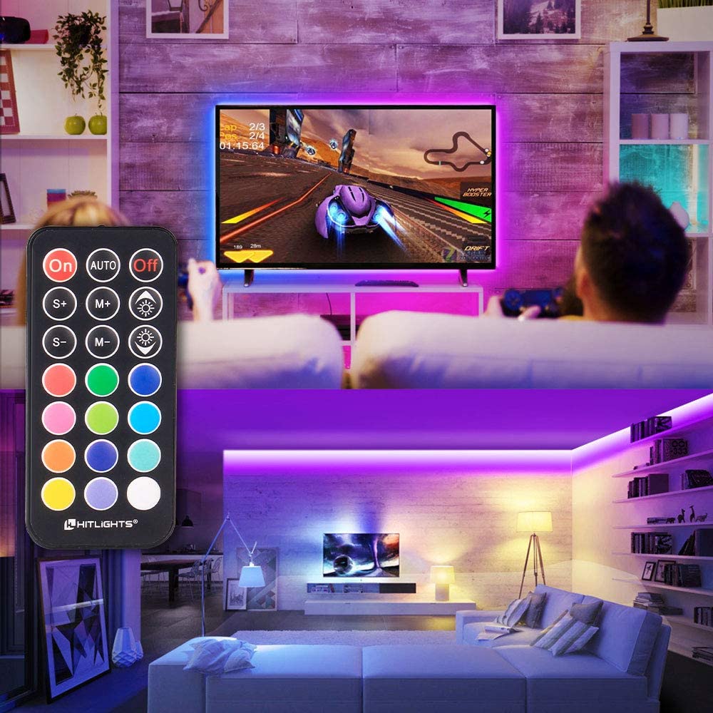 HitLights Amazon Tools & Home Improvement 32.8ft LED Strip Lights, HitLights 5050 RGB Color Changing