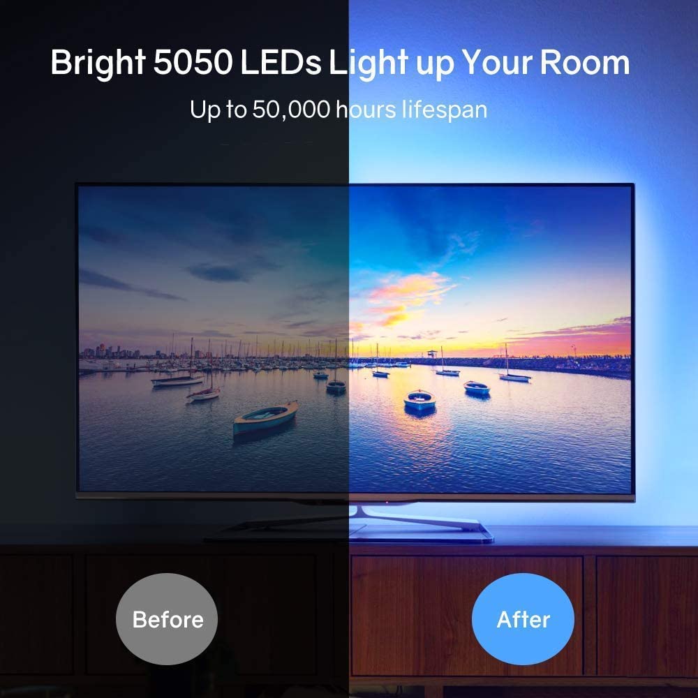 HitLights 4 Pre-Cut 1ft/4ft Small LED Light Strips Dimmable, RGB 5050 Color Changing LED Tape Light with Remote