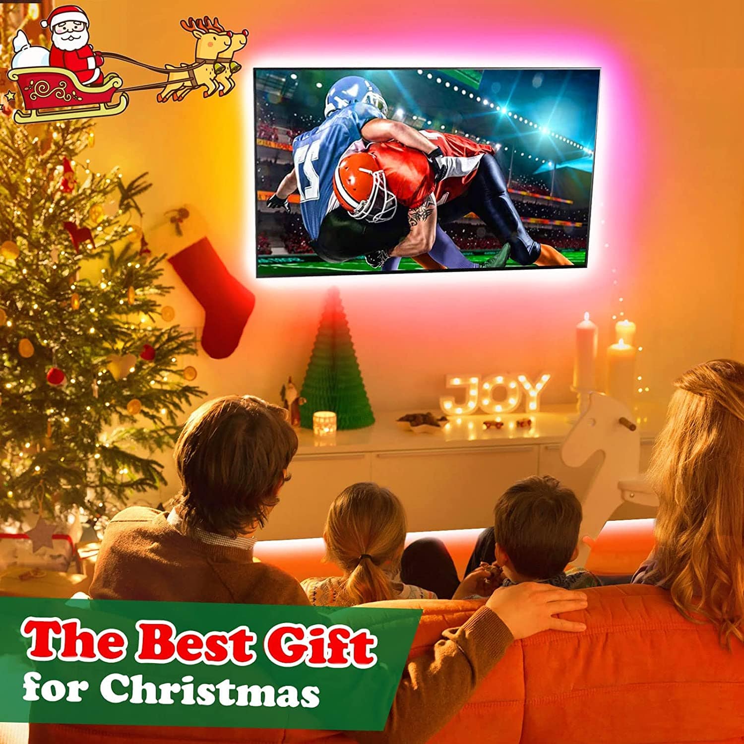 HitLights 4 Pre-Cut 1ft/4ft Small LED Light Strips Dimmable, RGB 5050 Color Changing LED Tape Light with Remote