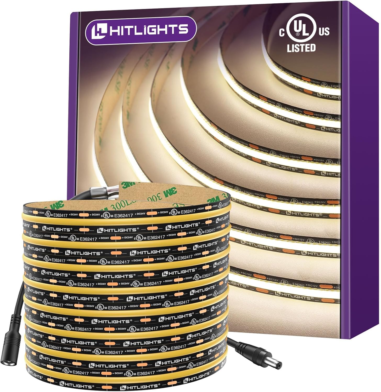 12V COB LED Strip Spotless 16.4ft UL Listed IP20 Indoor