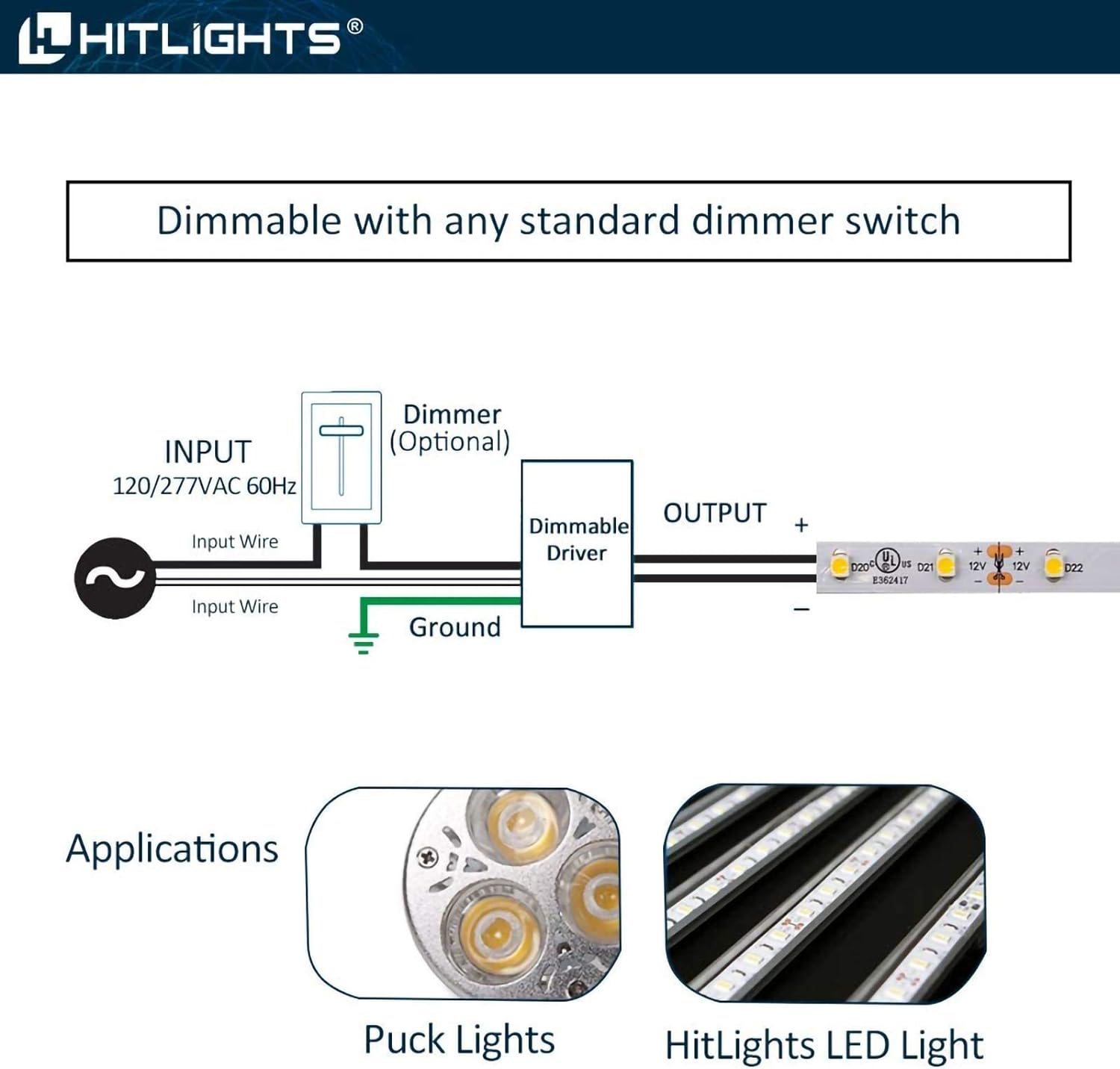 60 Watt EK-Series Dimmable Driver (Knockout version), Waterproof (Electronic, UL-Listed) - 12 Volt