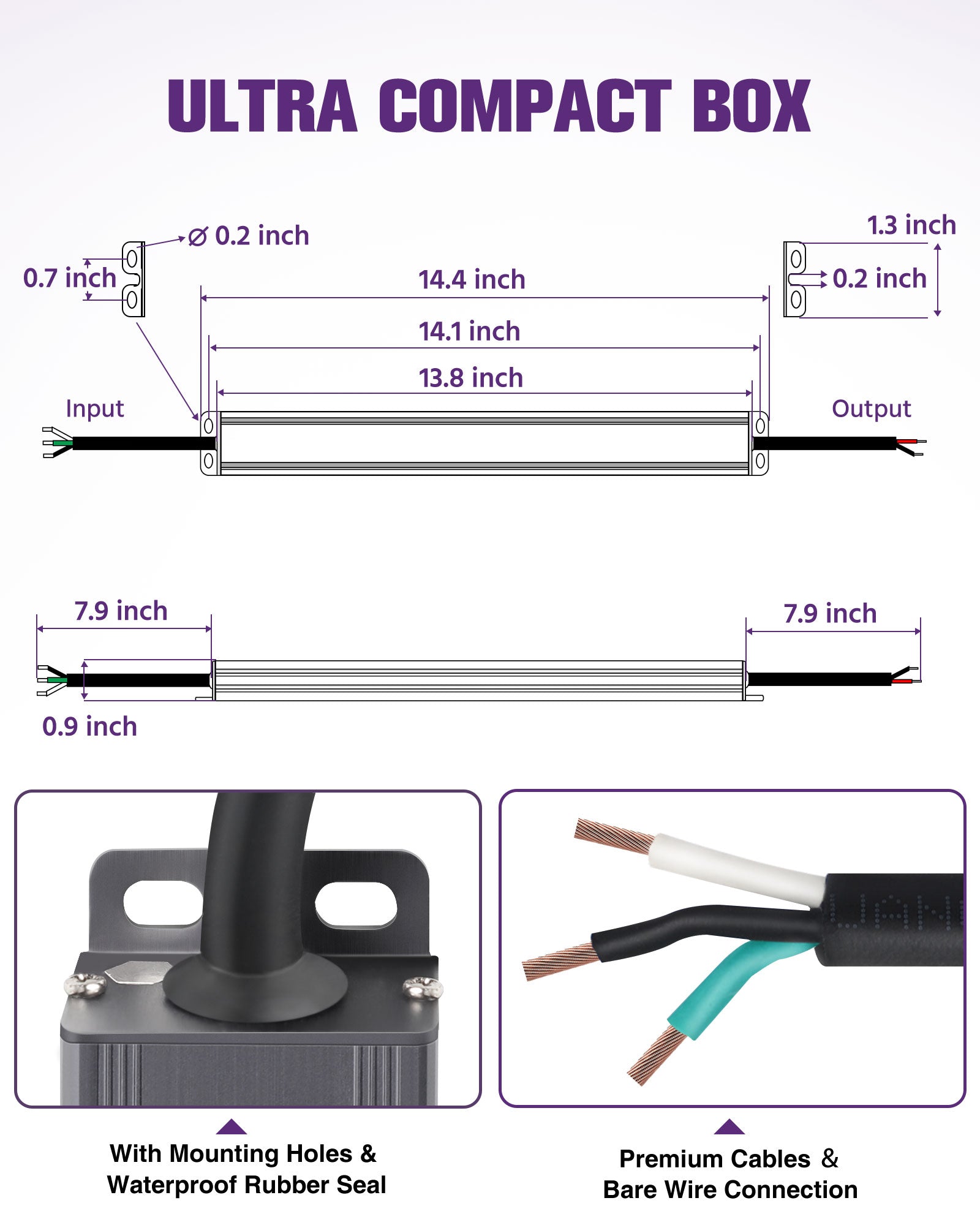 60 Watt S-Series Dimmable Driver (Electronic, UL Listed) Waterproof - 12V