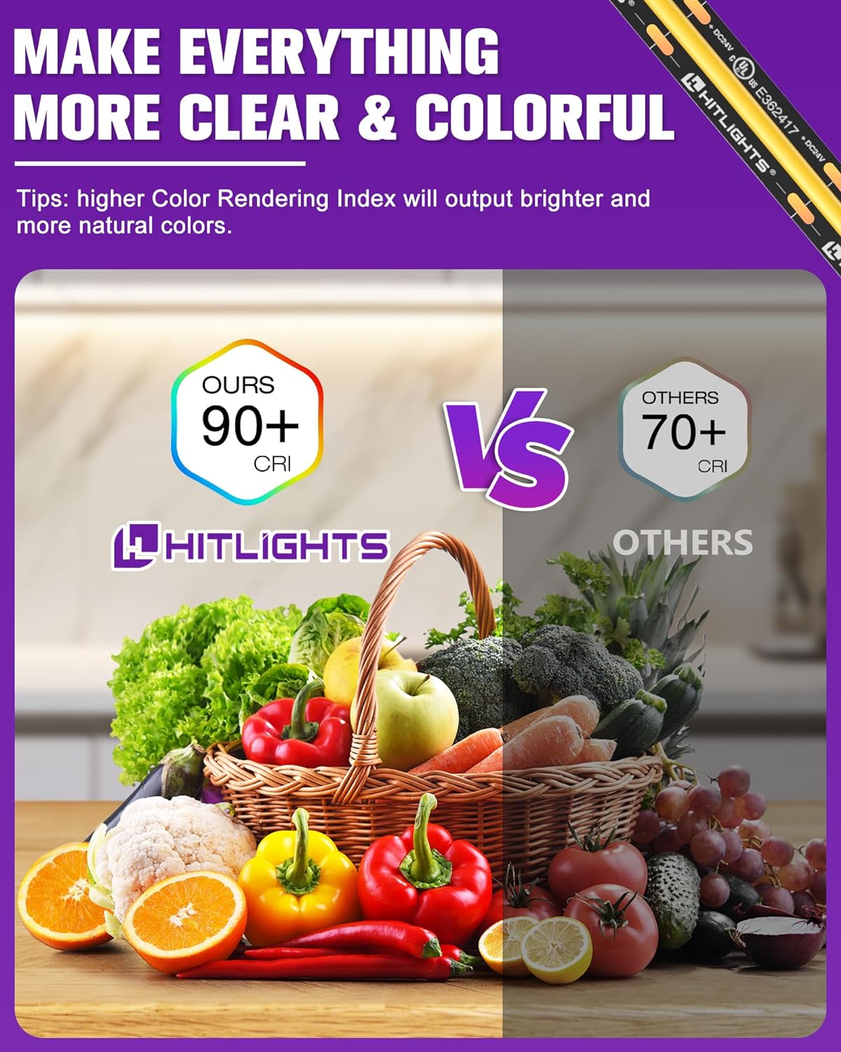 Premium 12V COB LED Strip Light, Single Color (UL-Listed) 16.4ft [IP-20]