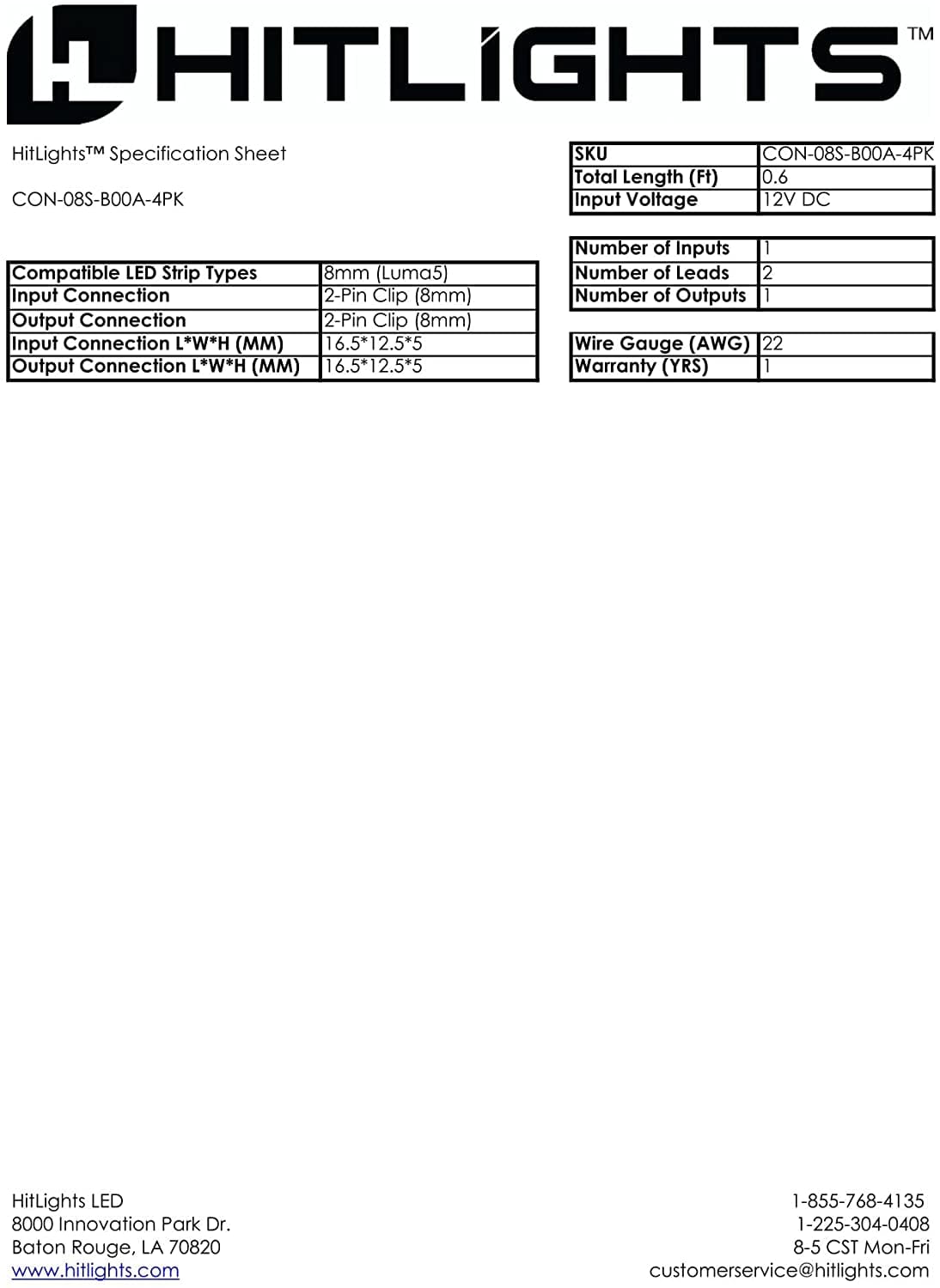 HitLights Tools & Home Improvement 8mm Single Color 3528- 6 Inch Any Angle Strip to Strip (12 pack)