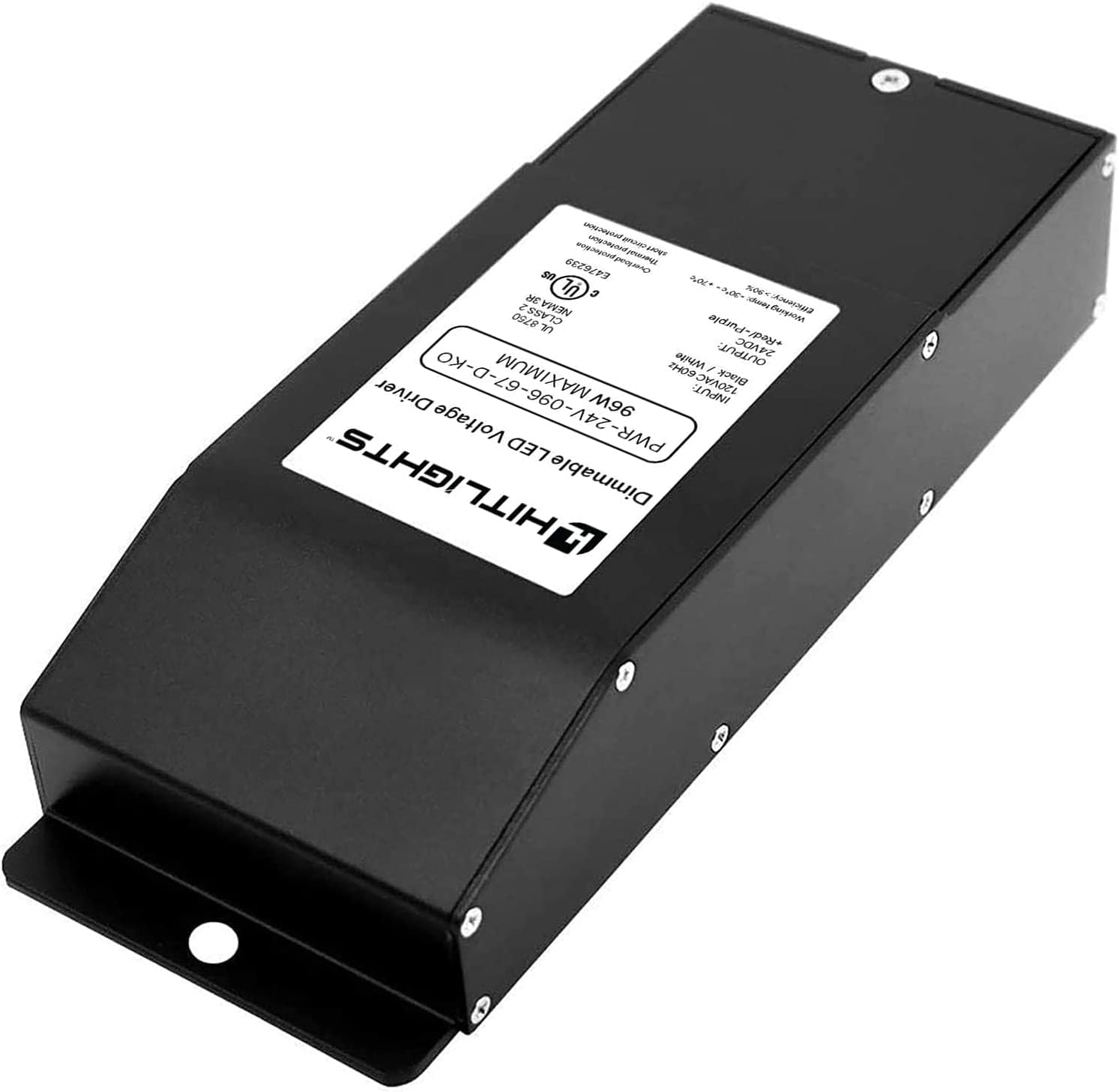 HitLights LED Light Strip Power Supplies and Batteries 96 Watt EK-Series Dimmable Driver (Knockout version), Waterproof (Electronic, UL-Listed) - 24 Volt