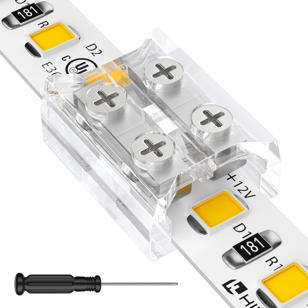 8mm 2 Pin Solderless Transparent Terminal Block LED Light Strip Connec