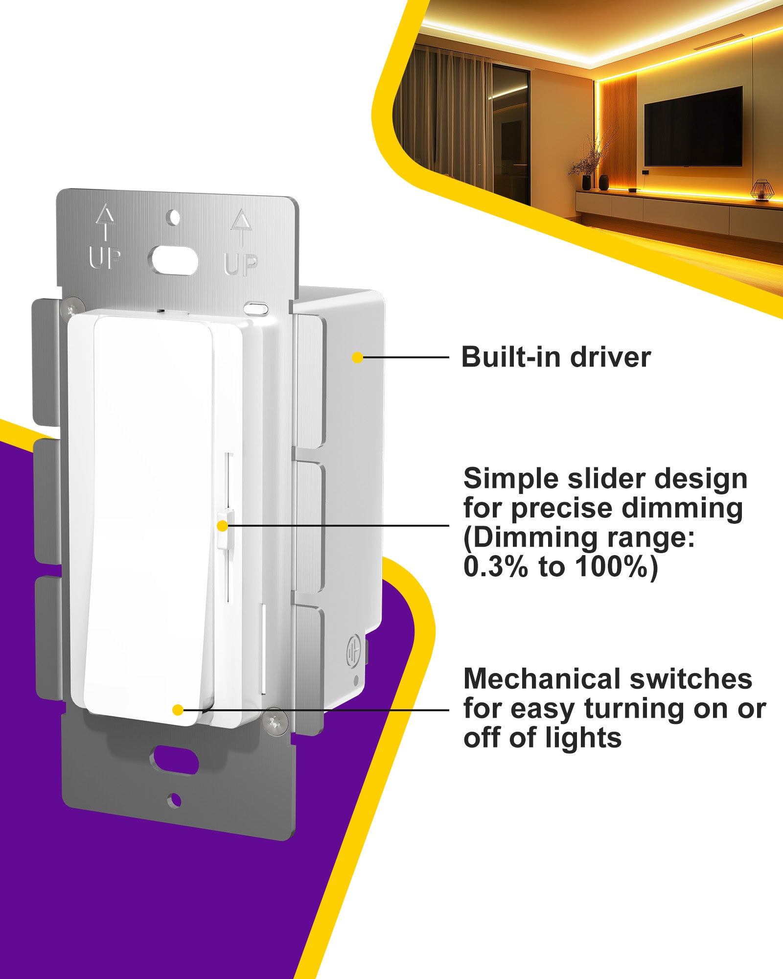 24 Volt EZDim® Pro Dimmer & Driver Switch - 160Watt