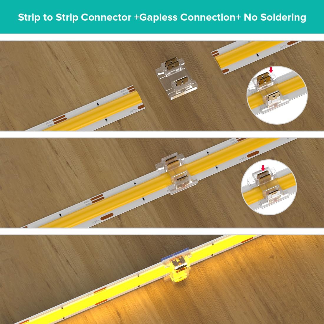 10mm 3-Pin, CCT LED Crimp Type Connectors (12 pack)