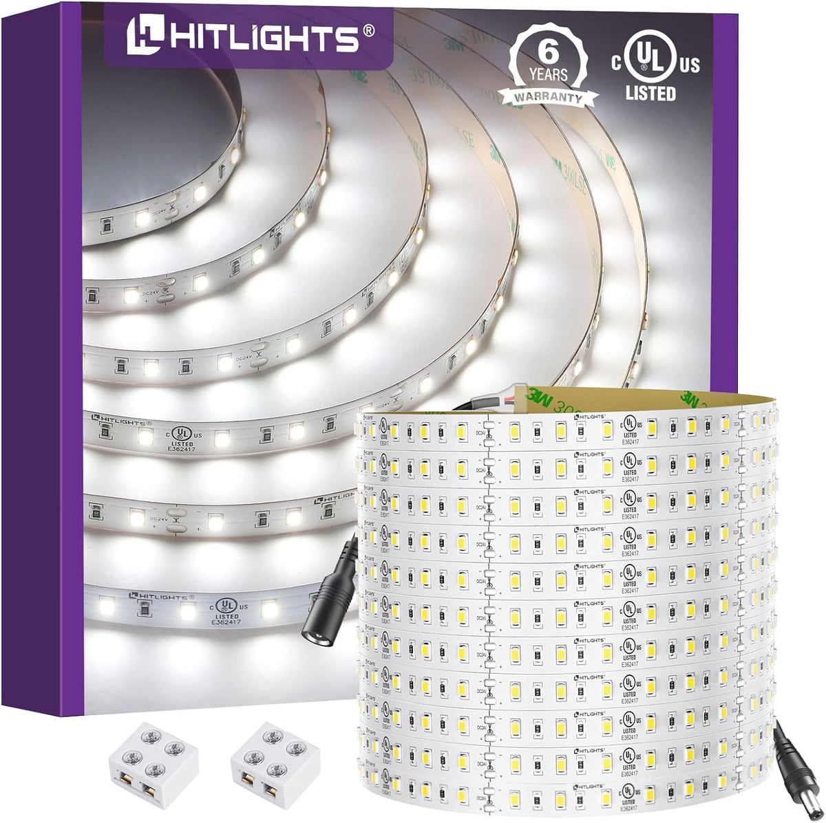 24V LED Strip Light High CRI 16.4ft UL Listed IP30 Indoor