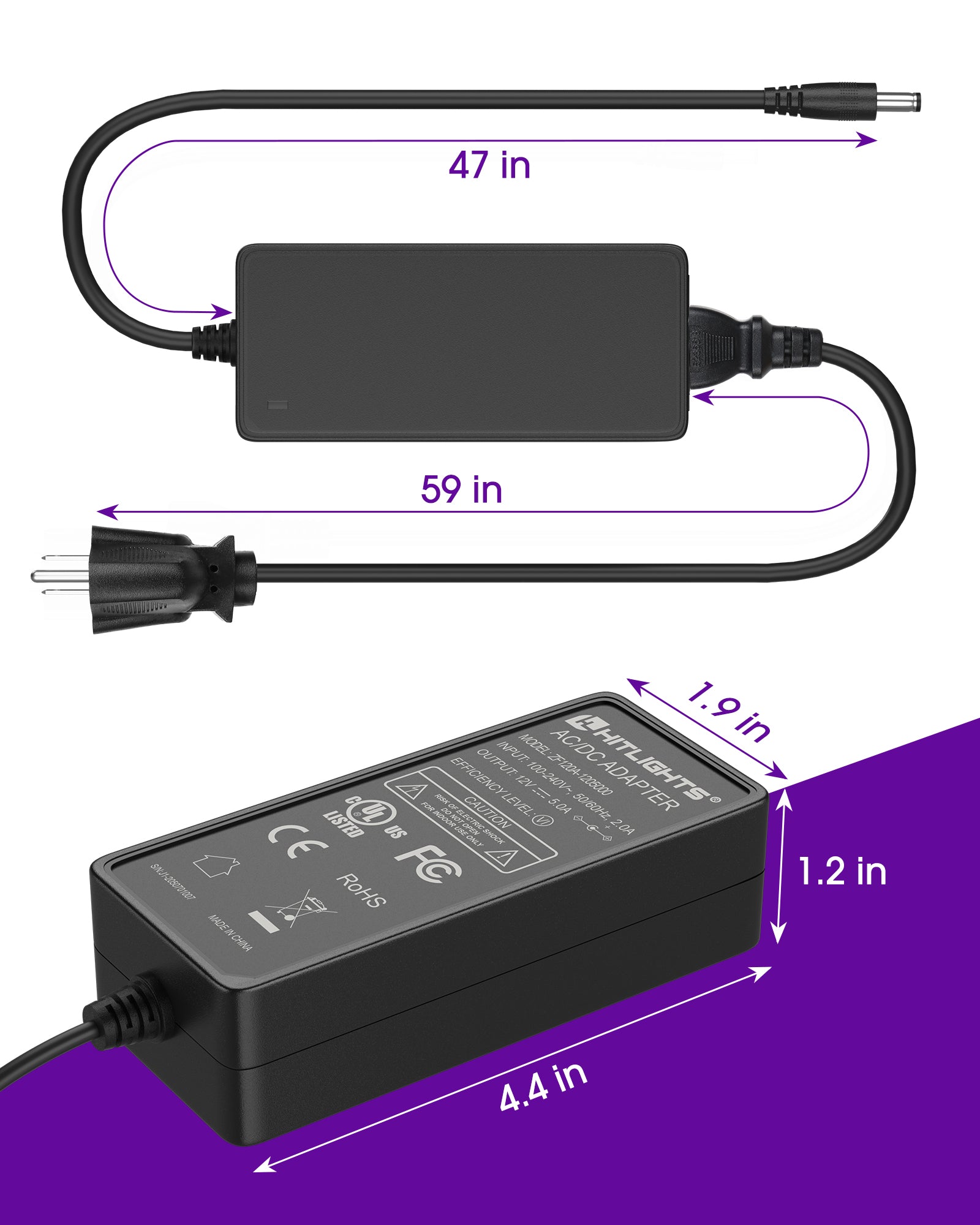 Power Supply Adapter 12V 60W 