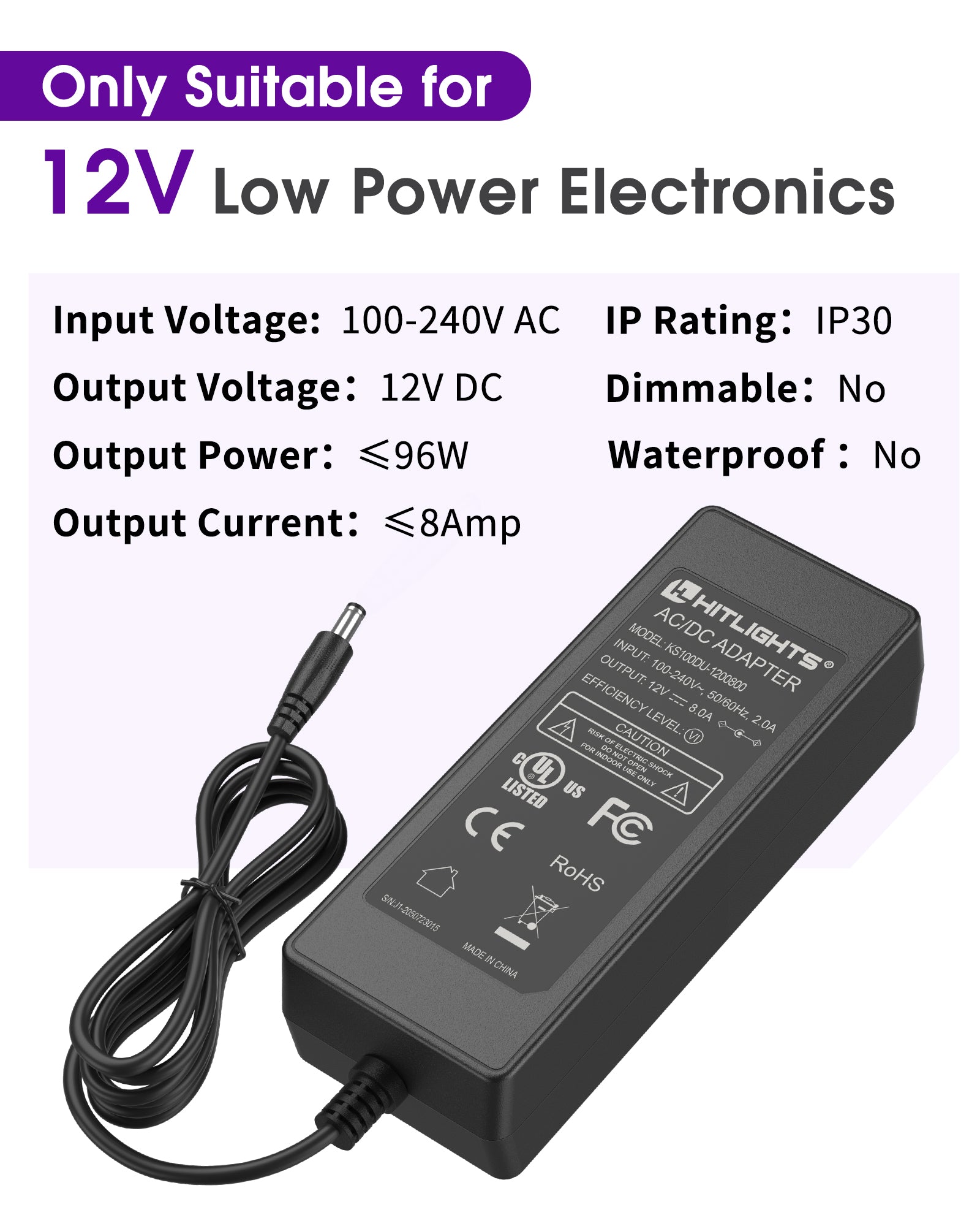 Power Supply Adapter 12V 96W