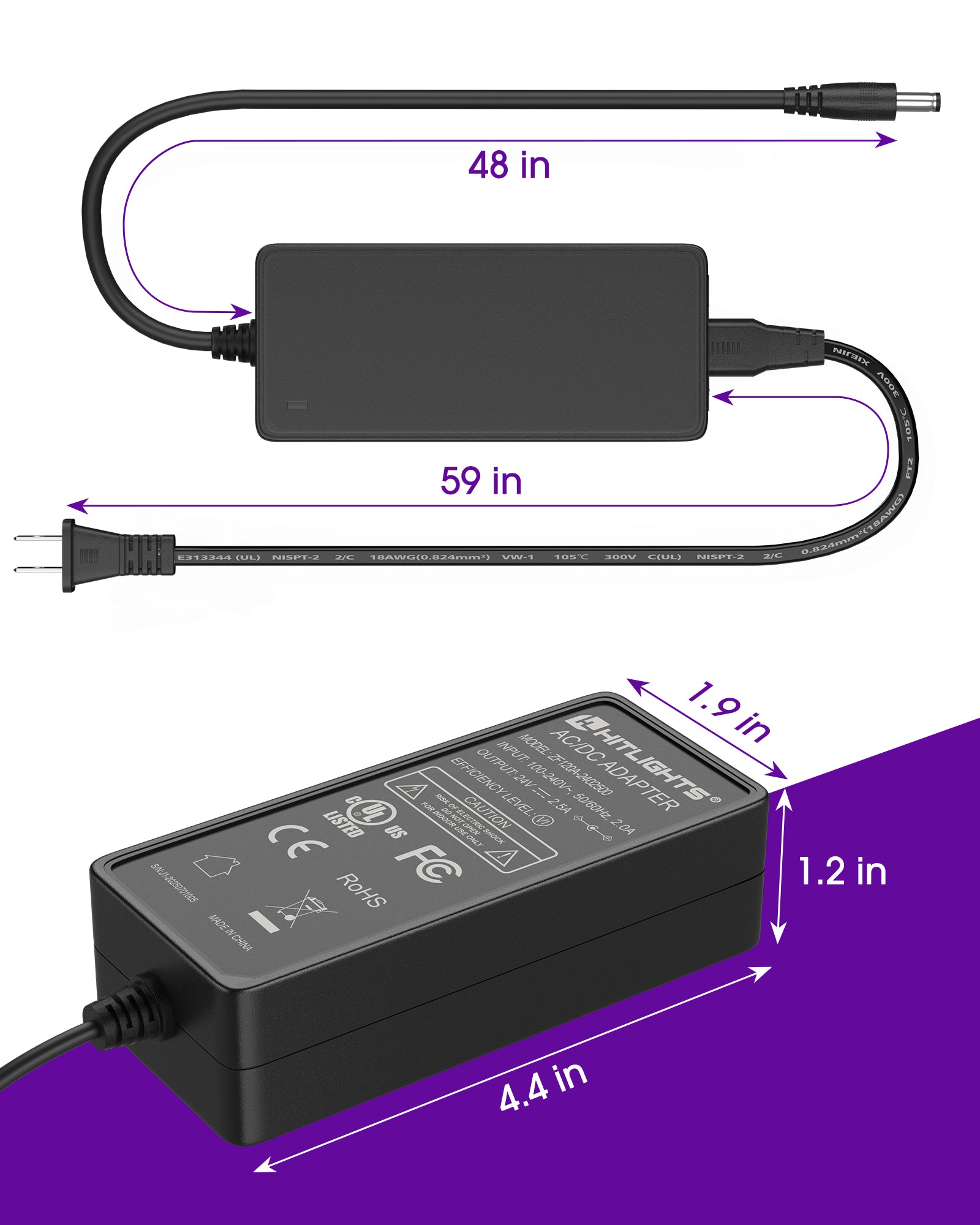 Power Supply Adapter 24V 60W