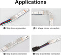 10mm 4 Pin RGB Strip-to-Strip or Strip-to-Wire LED Connectors (12 Pack)