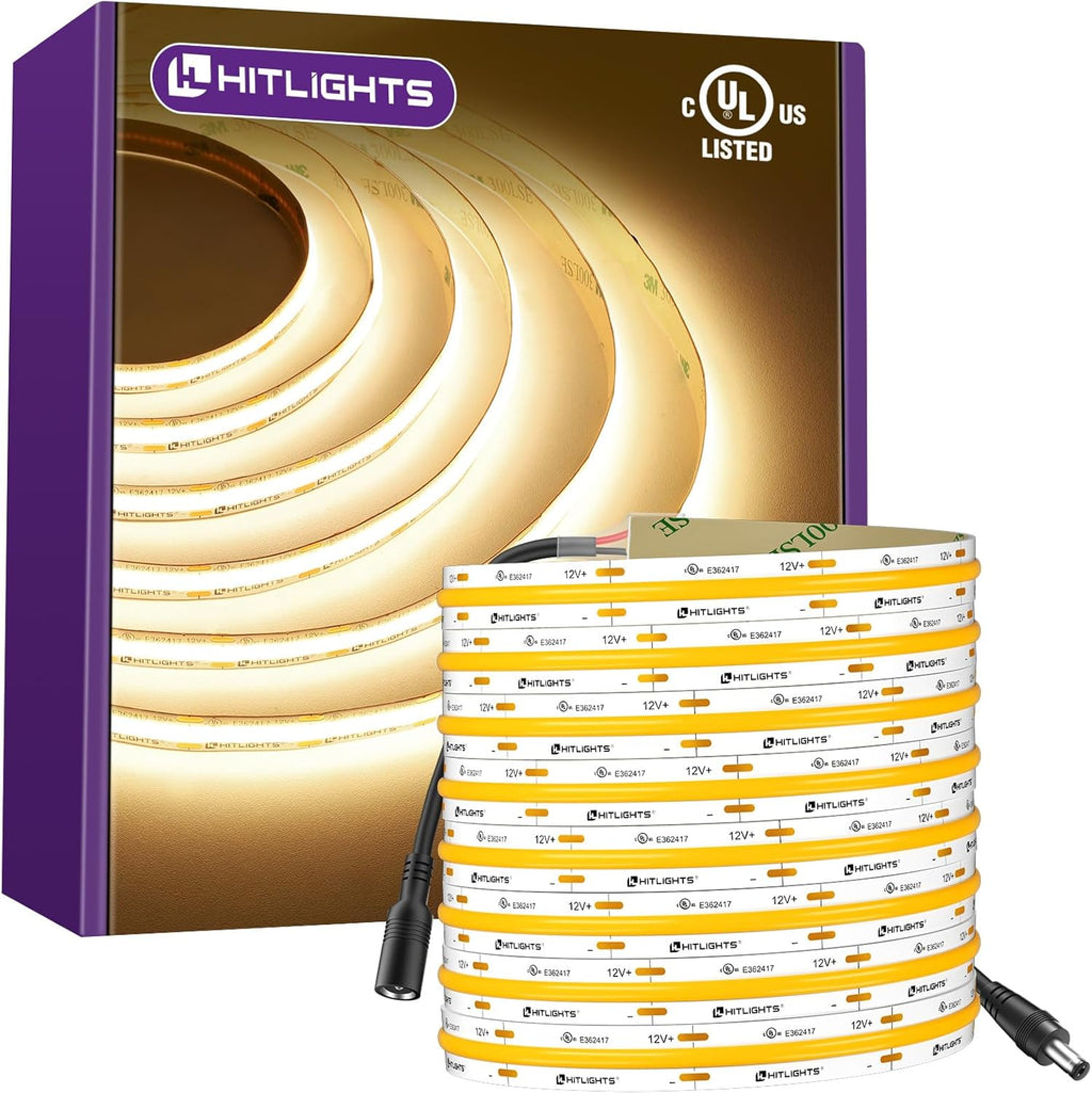 12V COB LED Strip Spotless White PCB 16.4ft IP30 Indoor