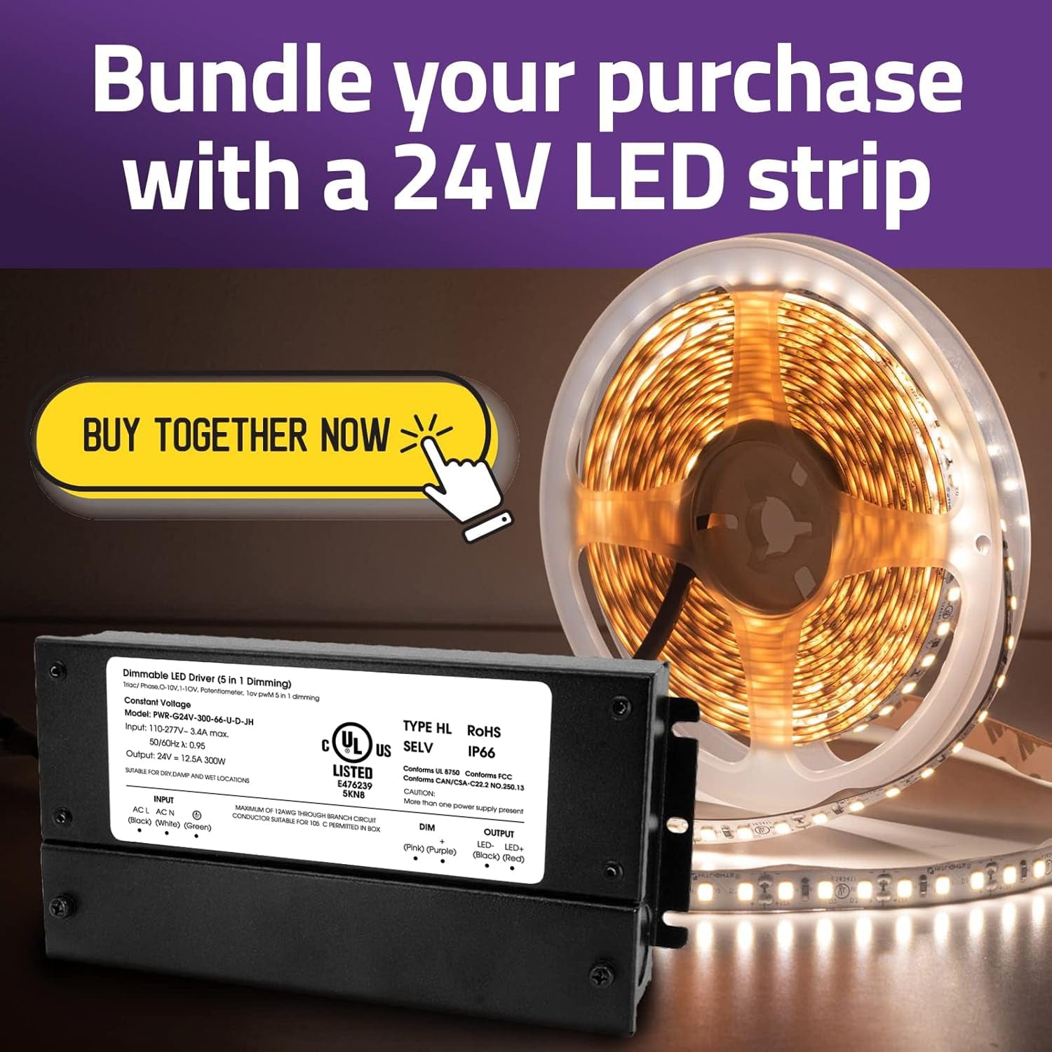 HitLights AVAILABLE SOON: 300W 5-in-1 LED Dimmable Driver (Electronic, UL Listed) - 24 Volt