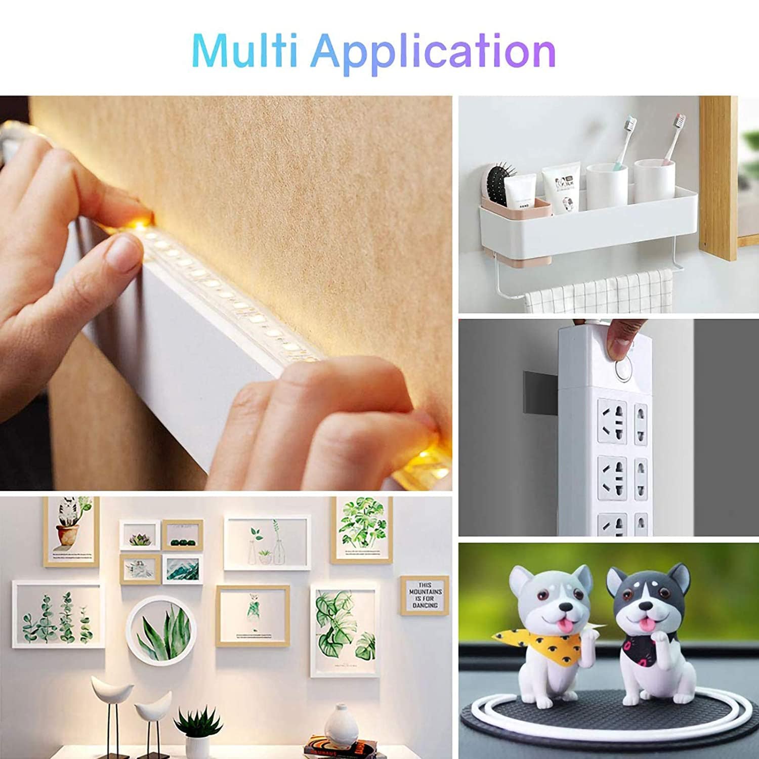 HitLights LED Light Strip Mounting Supplies Double Sided Mounting Tape, Heavy Duty, Waterproof, 16FT, Made of 3M VHB Tape