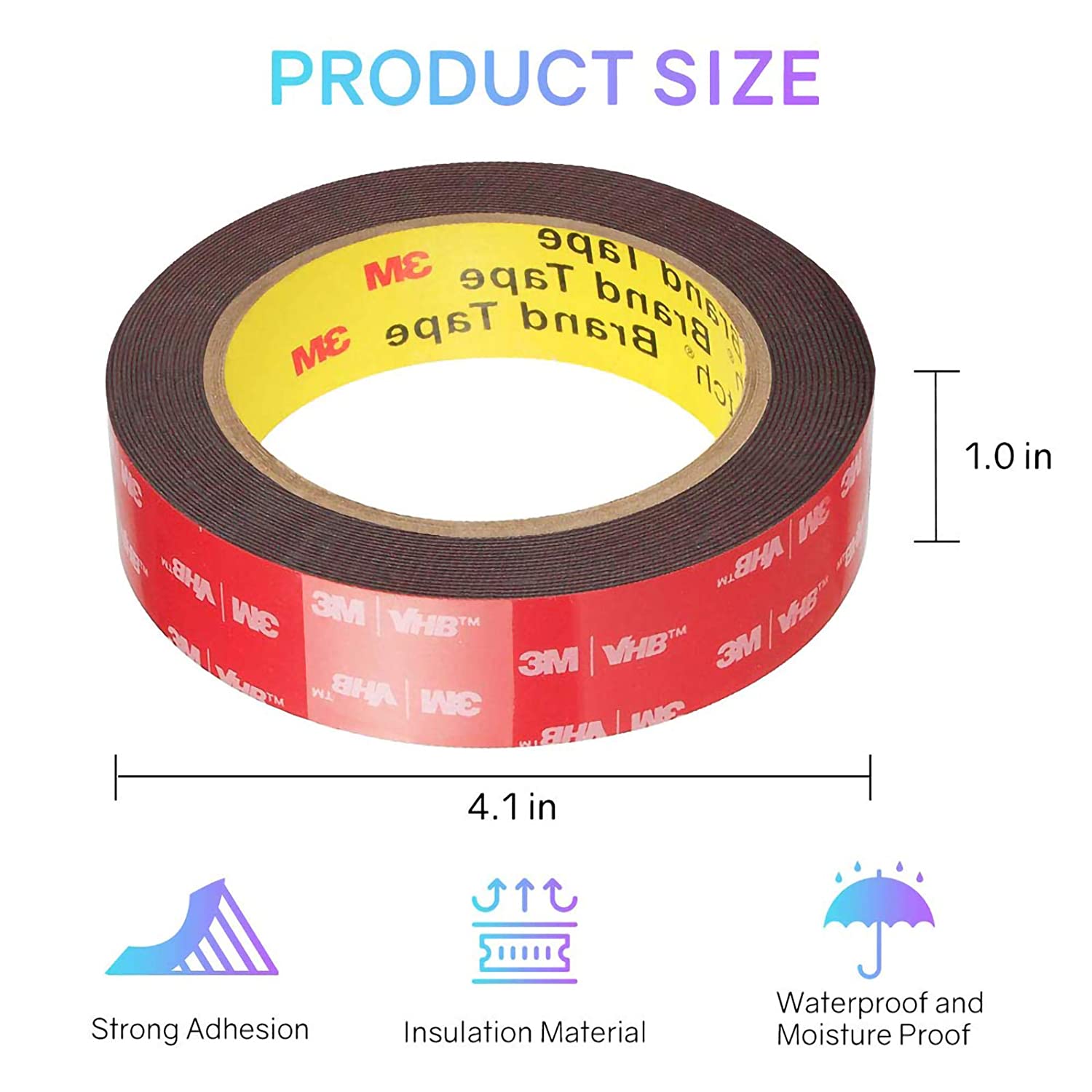 HitLights LED Light Strip Mounting Supplies Double Sided Mounting Tape, Heavy Duty, Waterproof, 16FT, Made of 3M VHB Tape