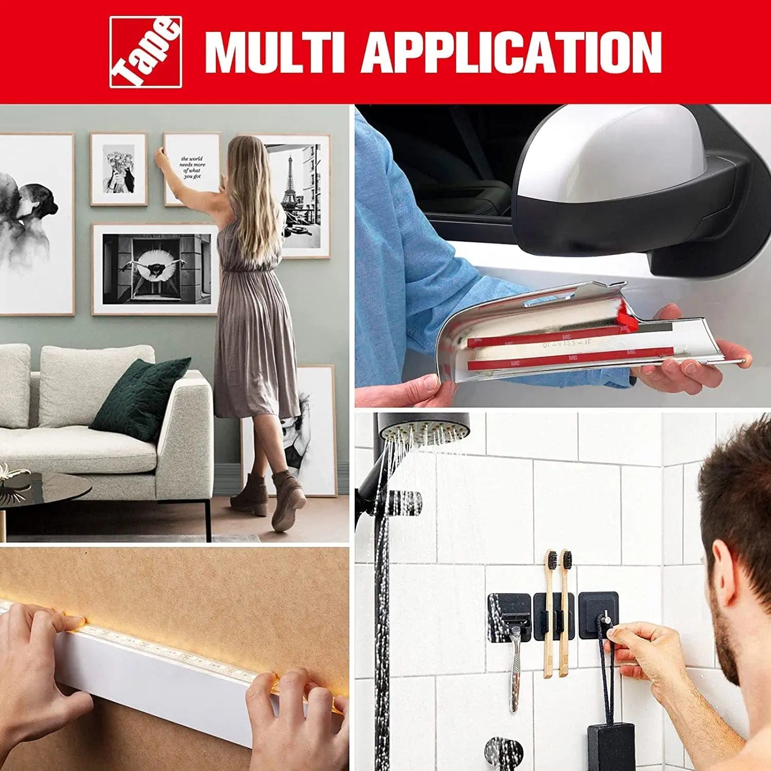 HitLights LED Light Strip Mounting Supplies Double Sided Mounting Tape, Heavy Duty, Waterproof Foam Tape, Made of 3M VHB, 10FT