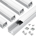HitLights LED Light Strip Mounting Supplies Medium Diffusion Surface Mounted Aluminum Mounting Channels (5pack)
