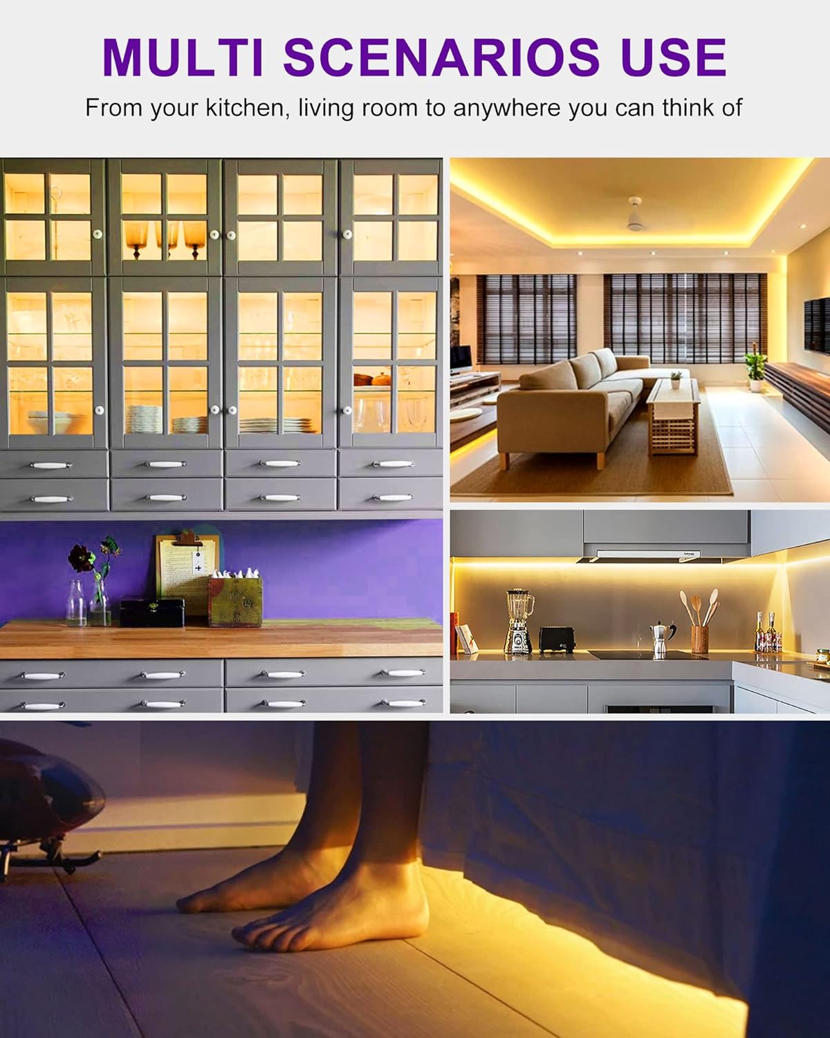 HitLights Premium Luma5 EX LED Light Strip, Single Color (UL-Listed) 24.6 Feet - High Density [IP-30]