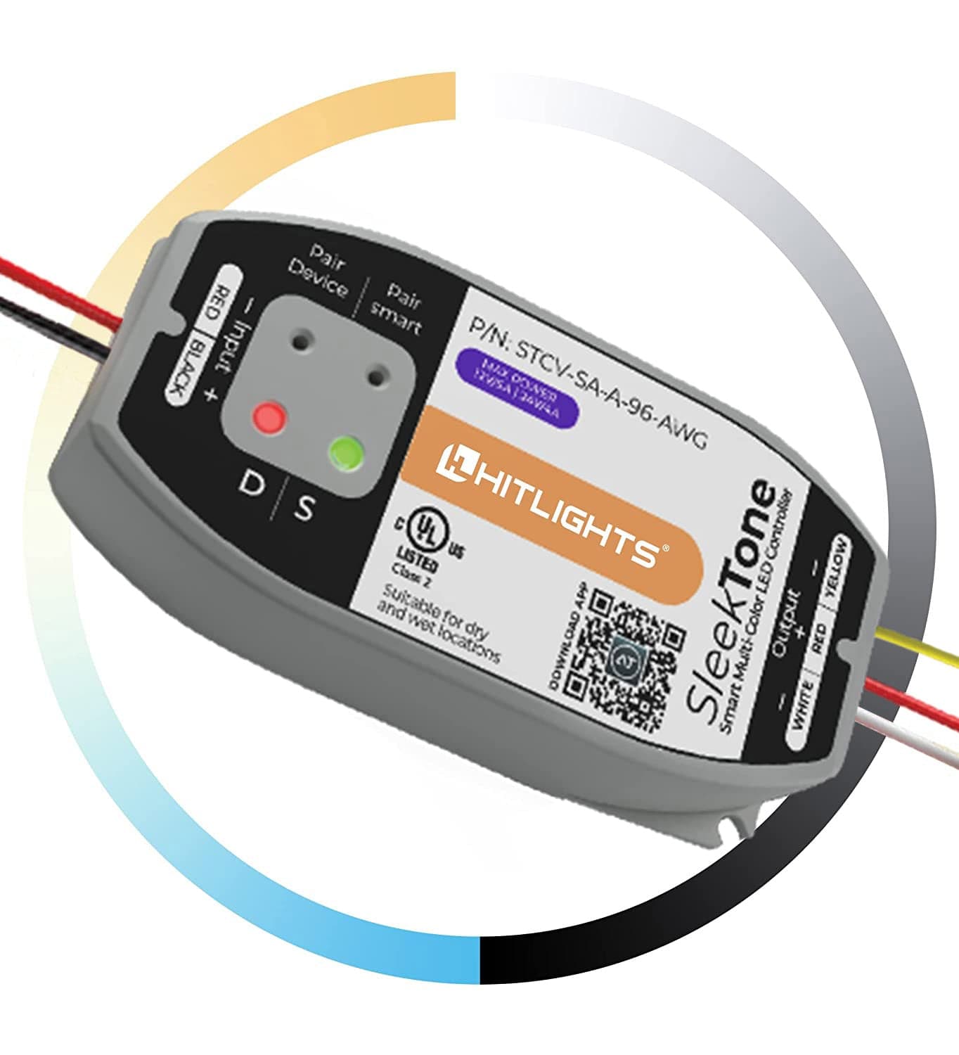 HitLights SleekTone CV, 12-24V DC RF/ Smart LED Controller, Tunable White